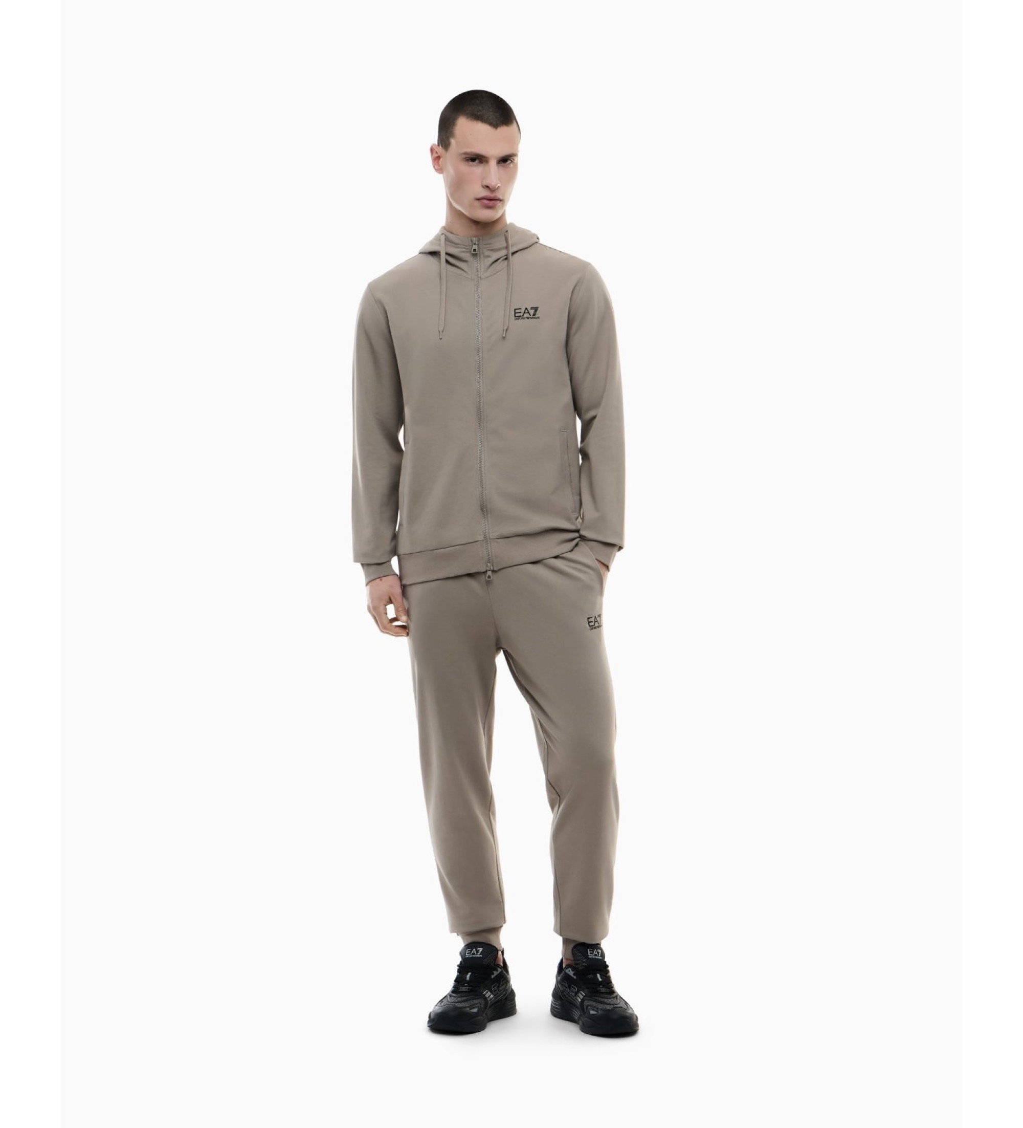 EA7 für Herren. 8NPV63_PJVRZ Core Identity Regular taupe set (M), Lässig, Sportlich, Baumwolle, Langarm