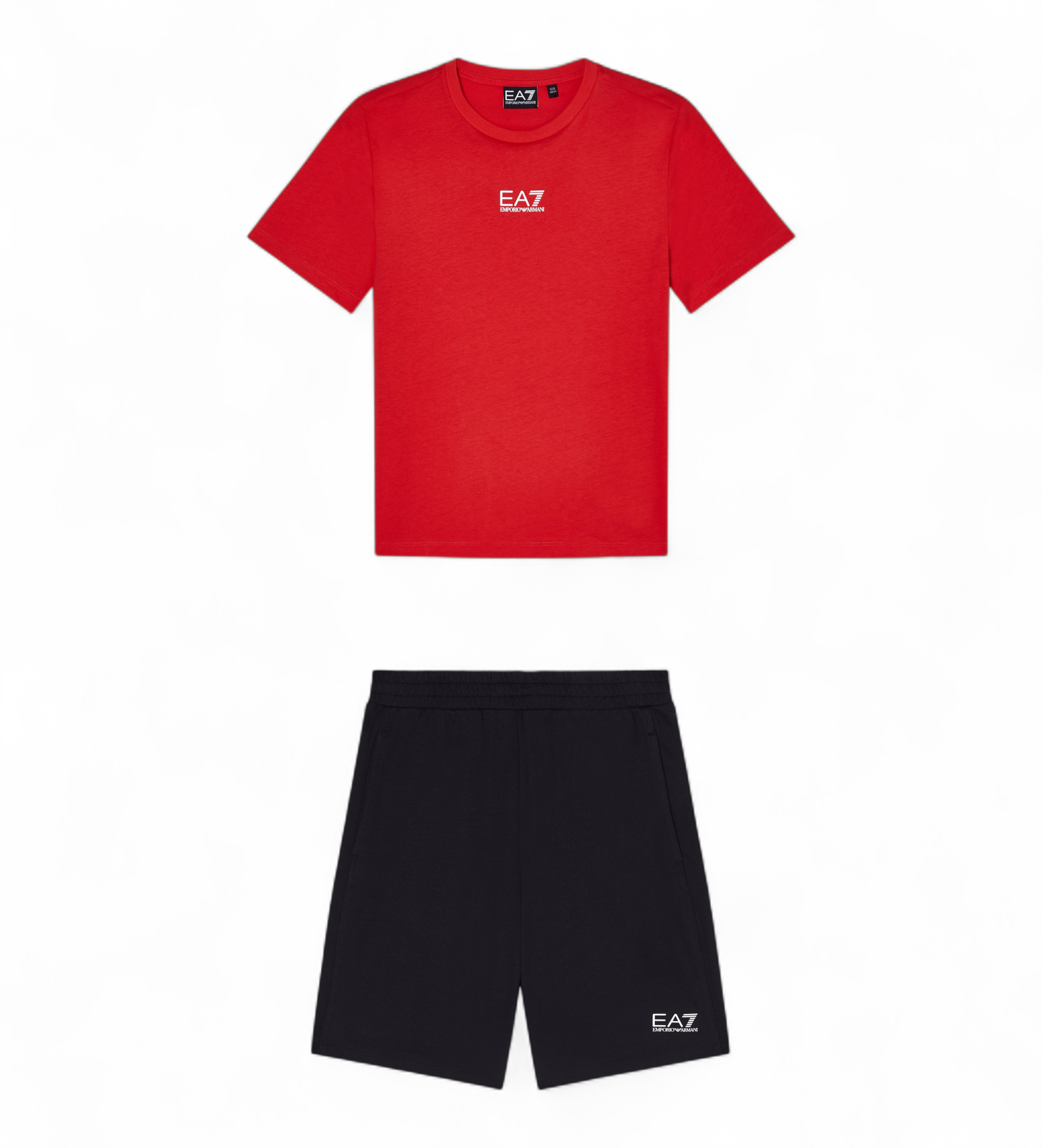 EA7 für Jungen. 7B000294_AF10378 Core Identity Boy Core Set Rot (10Años= 142cm), Schwarz, Lässig, Sportlich, Baumwolle, Sportbekleidung, Mul