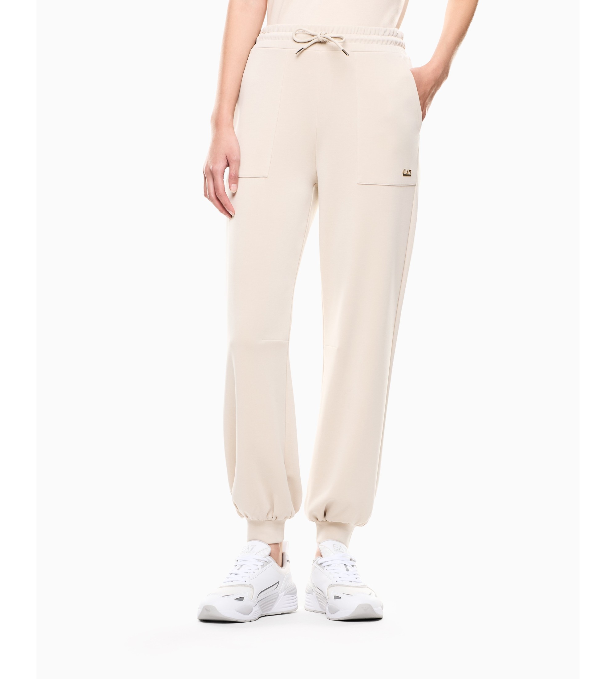 EA7 für Damen. 7W000193_AF12643 CORE LADY LADY RELAX beige Hose (M), Lässig, Sportlich, Synthetisch, Laufen, Tennis/Padel, Multisport