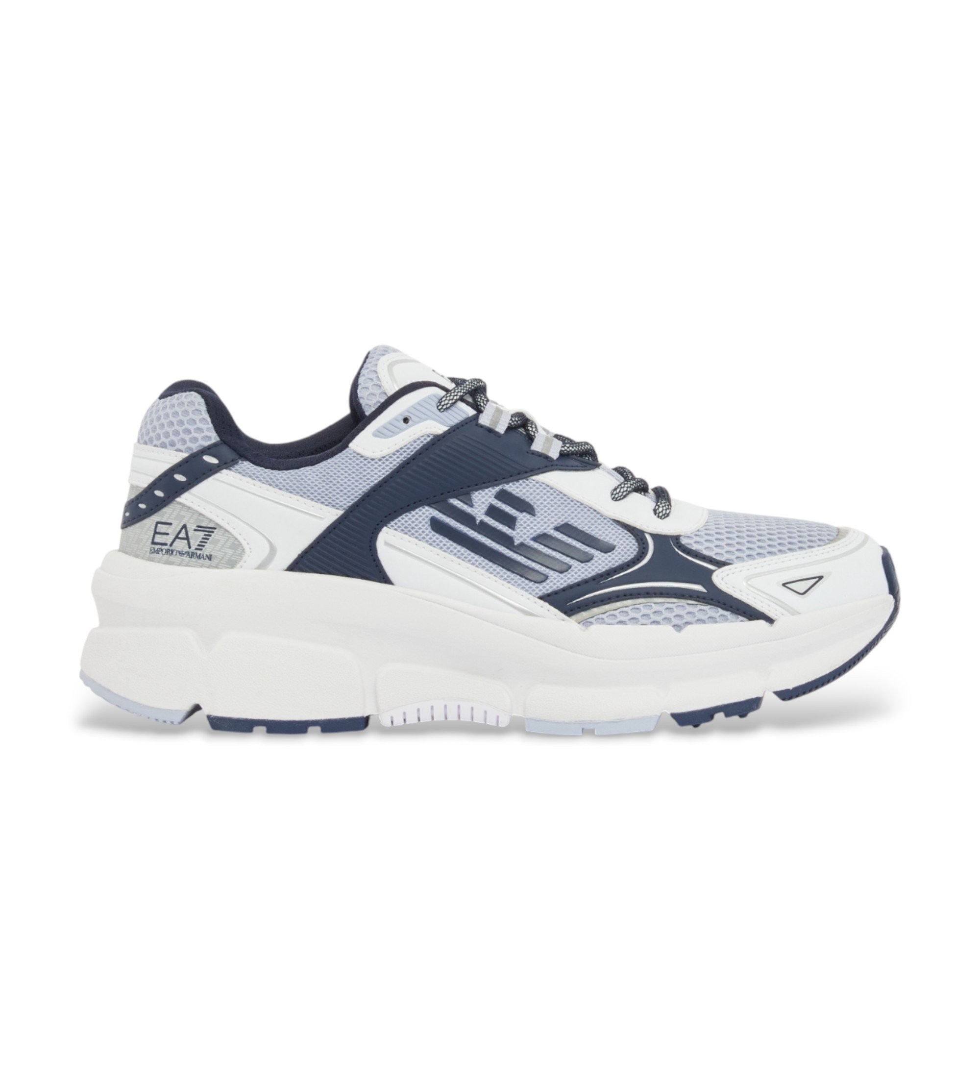 EA7 Unisex. 7X000663_AF23619 Turnschuhe Crave Monogram Neu weiß (46 2/3), Wohnung, Schnürsenkel, Lässig, Sportlich, Masche