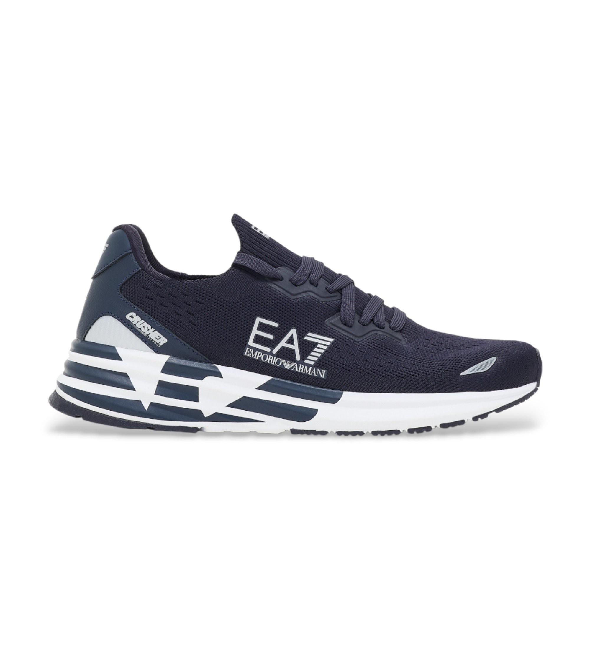 EA7 Unisex. 7X000652_AF18639 Crusher Distance Knit 2.0 navy Schuhe (44), Wohnung, Schnürsenkel, Sportlich, Grün, Marine