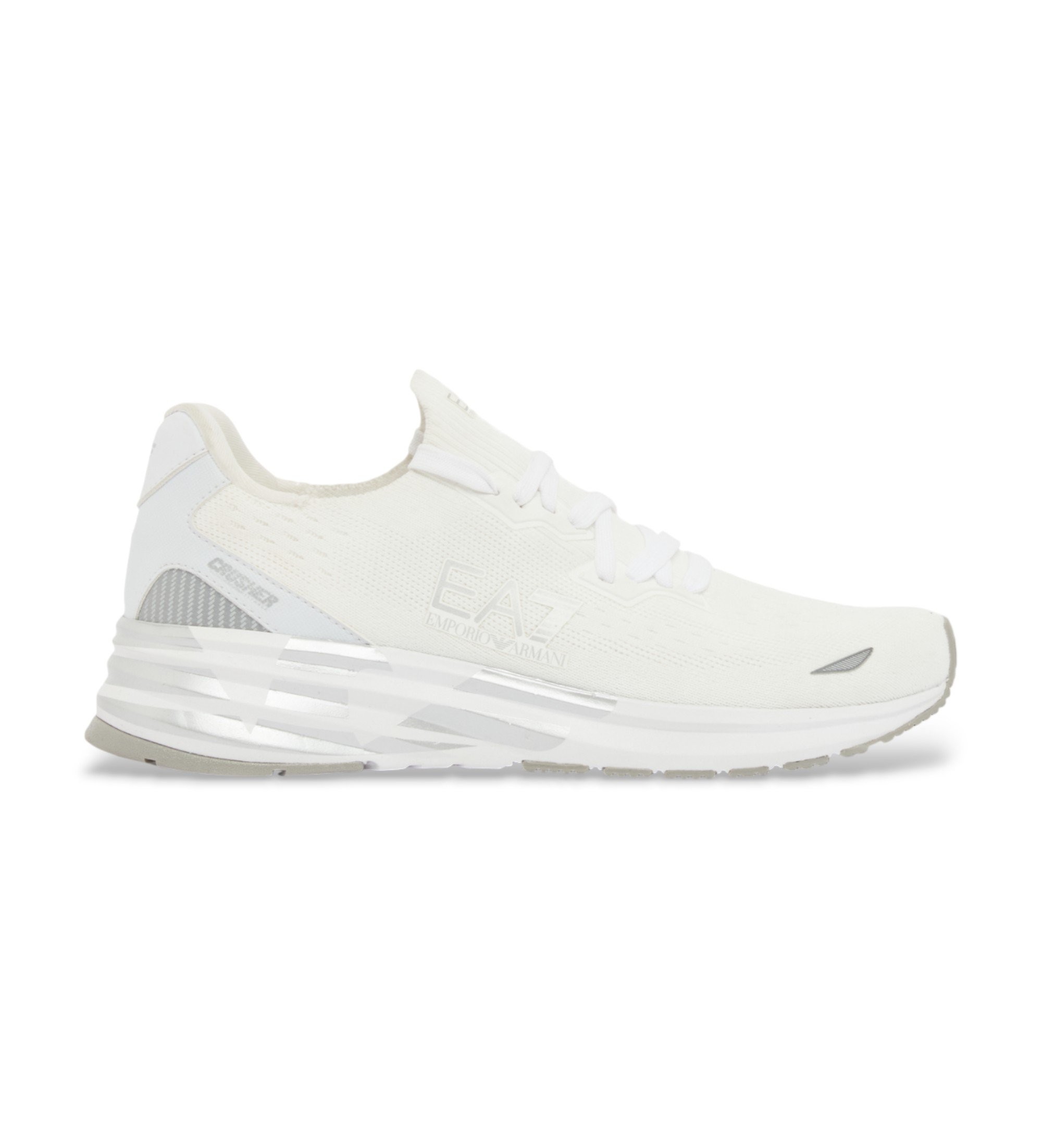 EA7 Unisex. 7X000652_AF18639 Crusher Distance Knit 2.0 Schuhe weiß (40 2/3), Wohnung, Schnürsenkel, Lässig