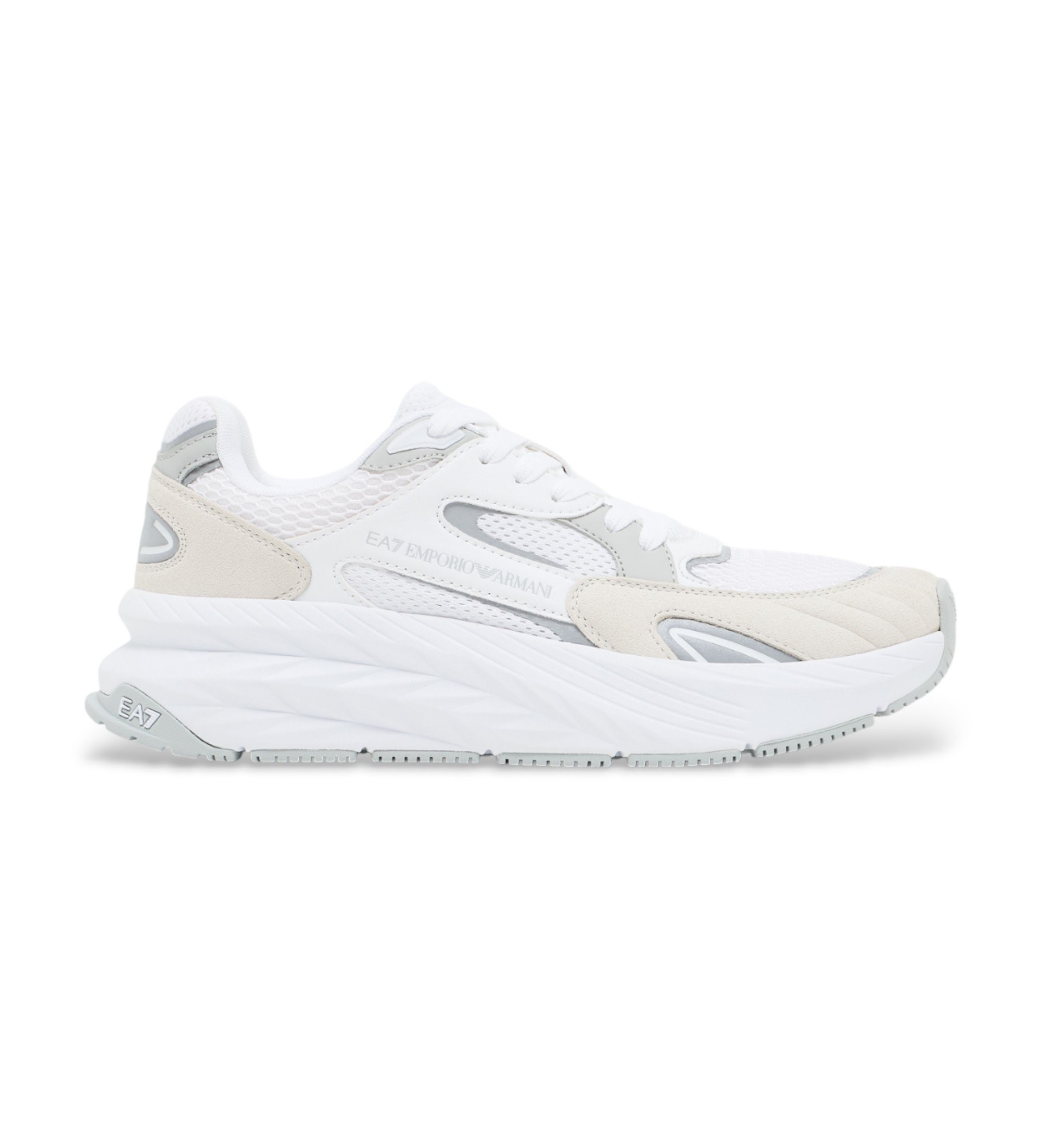 EA7 Unisex. 7X000342_AF18617 Crusher Sonic Mix Schuhe Weiß (40), Stoff, Wohnung, Schnürsenkel, Sportlich