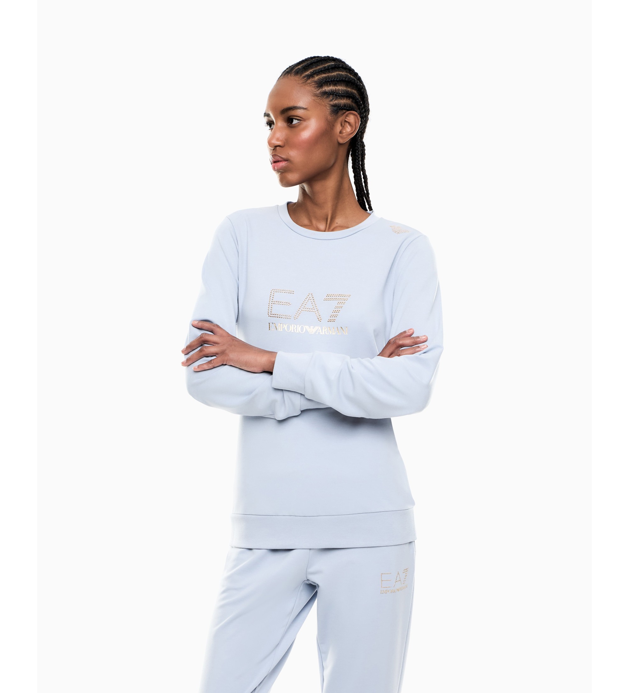 EA7 für Damen. 8NTM45_TJ9RZ Evolution Sweatshirt blau (XL), Lässig, Sportlich, Polyester