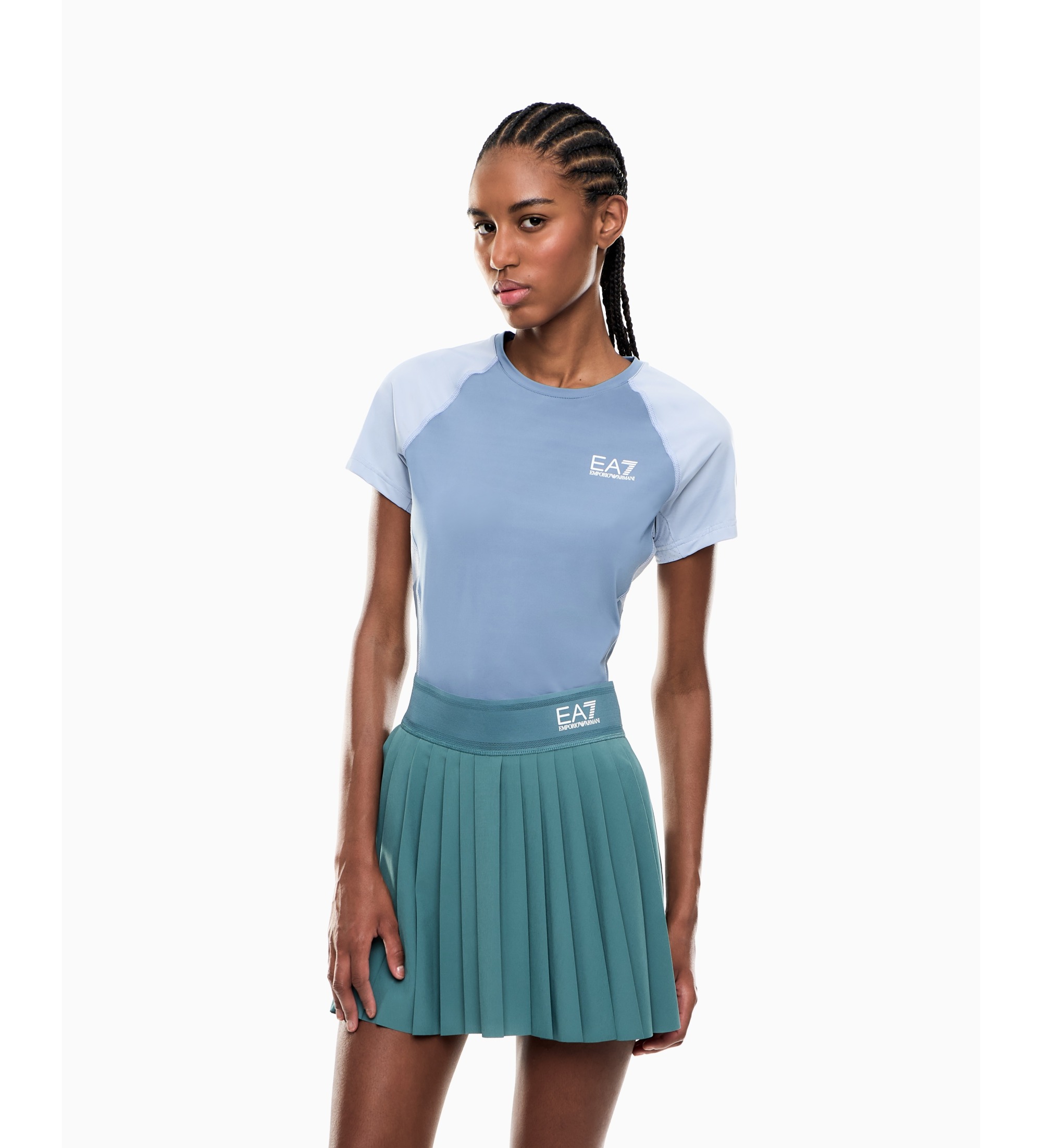 EA7 für Damen. 7W000986_AF21059 Falda Tennis Pro türkis (M), Sportlich, Polyamid