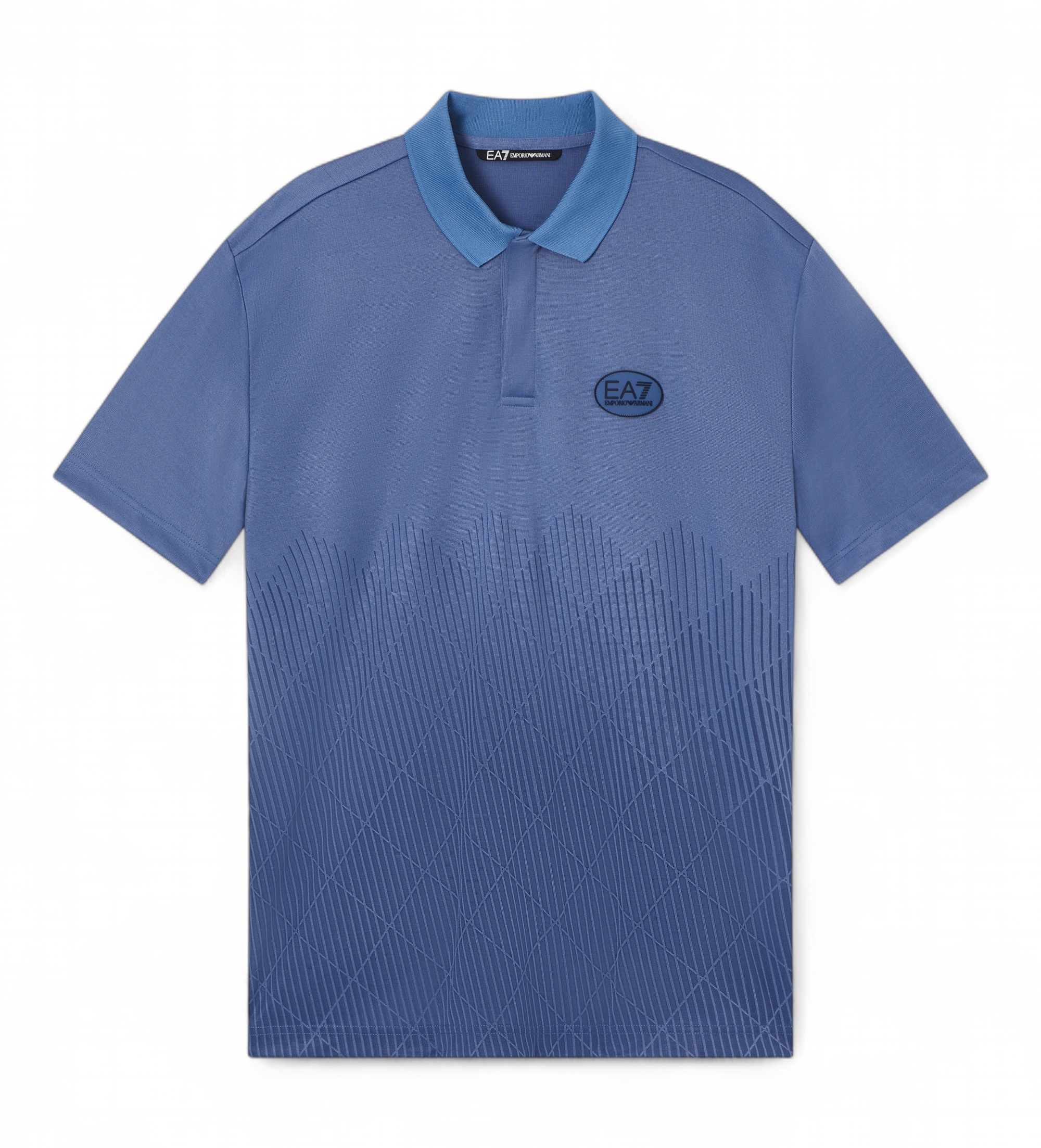 EA7 für Herren. 7M001287_AF22277 Polo Golf Pro blau (L), Sportlich, Polyester, Kurzarm