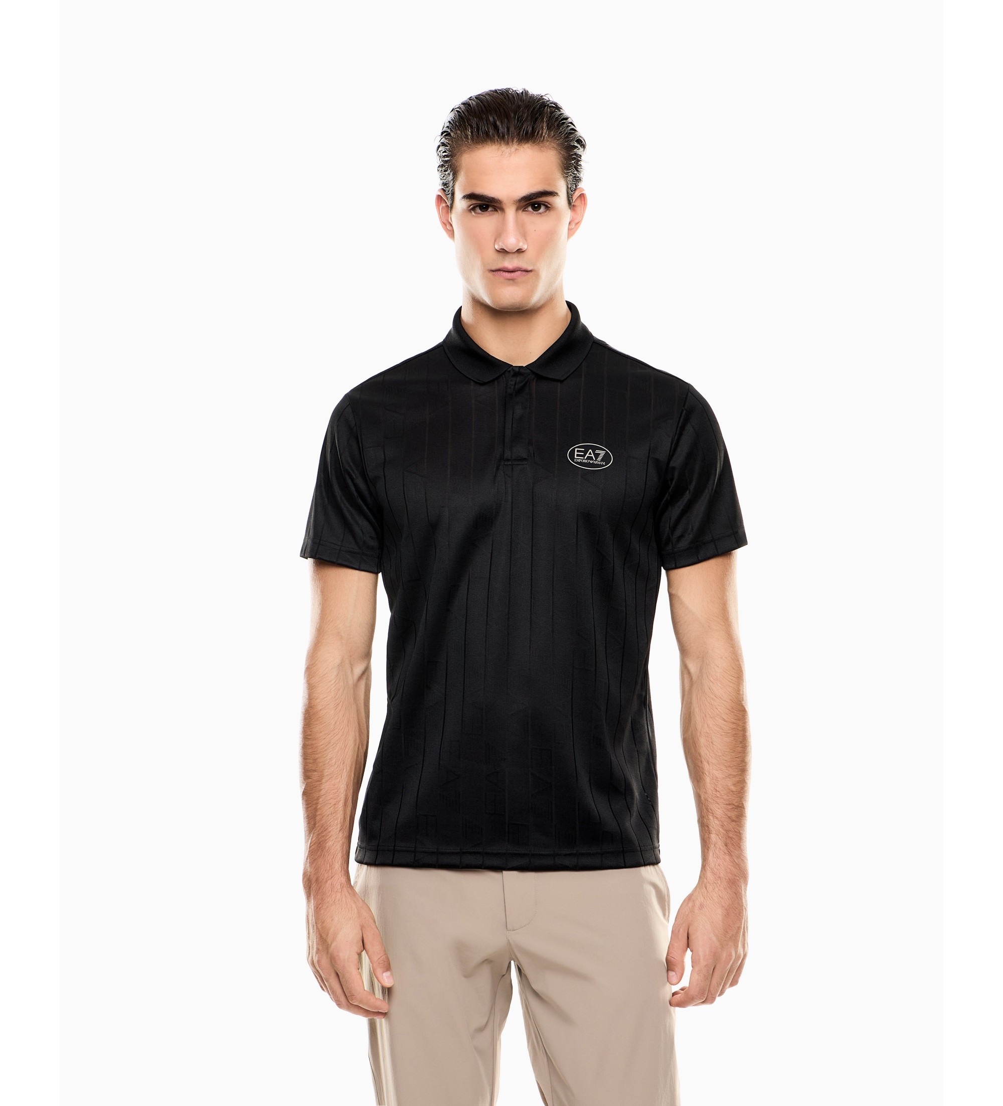 EA7 für Herren. 7M001287_AF22277 Polo Golf Pro schwarz (M), Lässig, Sportlich, Tennis/Padel, Polyester, Kurzarm