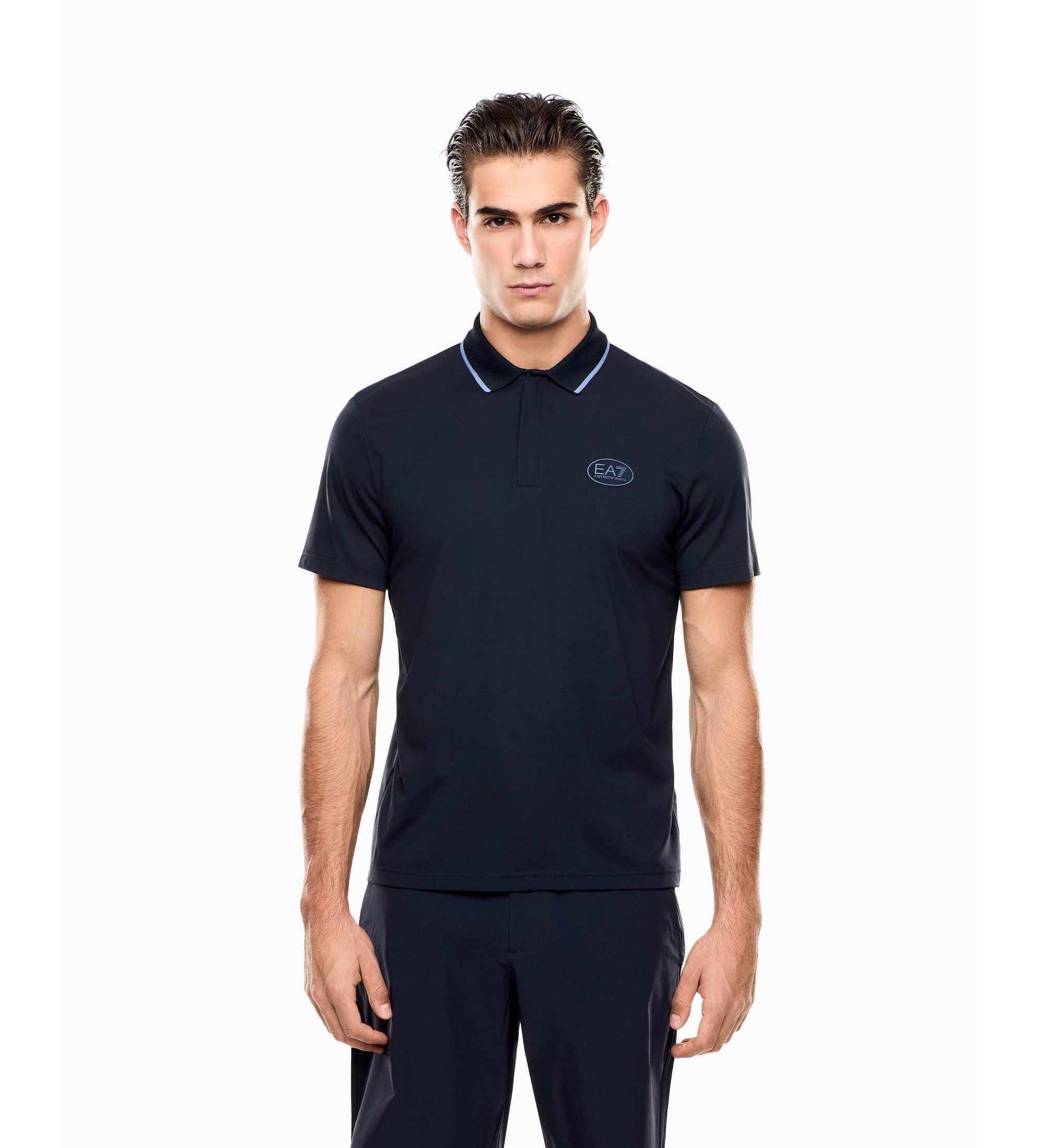 EA7 für Herren. 7M001288_AF13520 Polo Golf Pro marineblau (M), Lässig, Viskose, Kurzarm