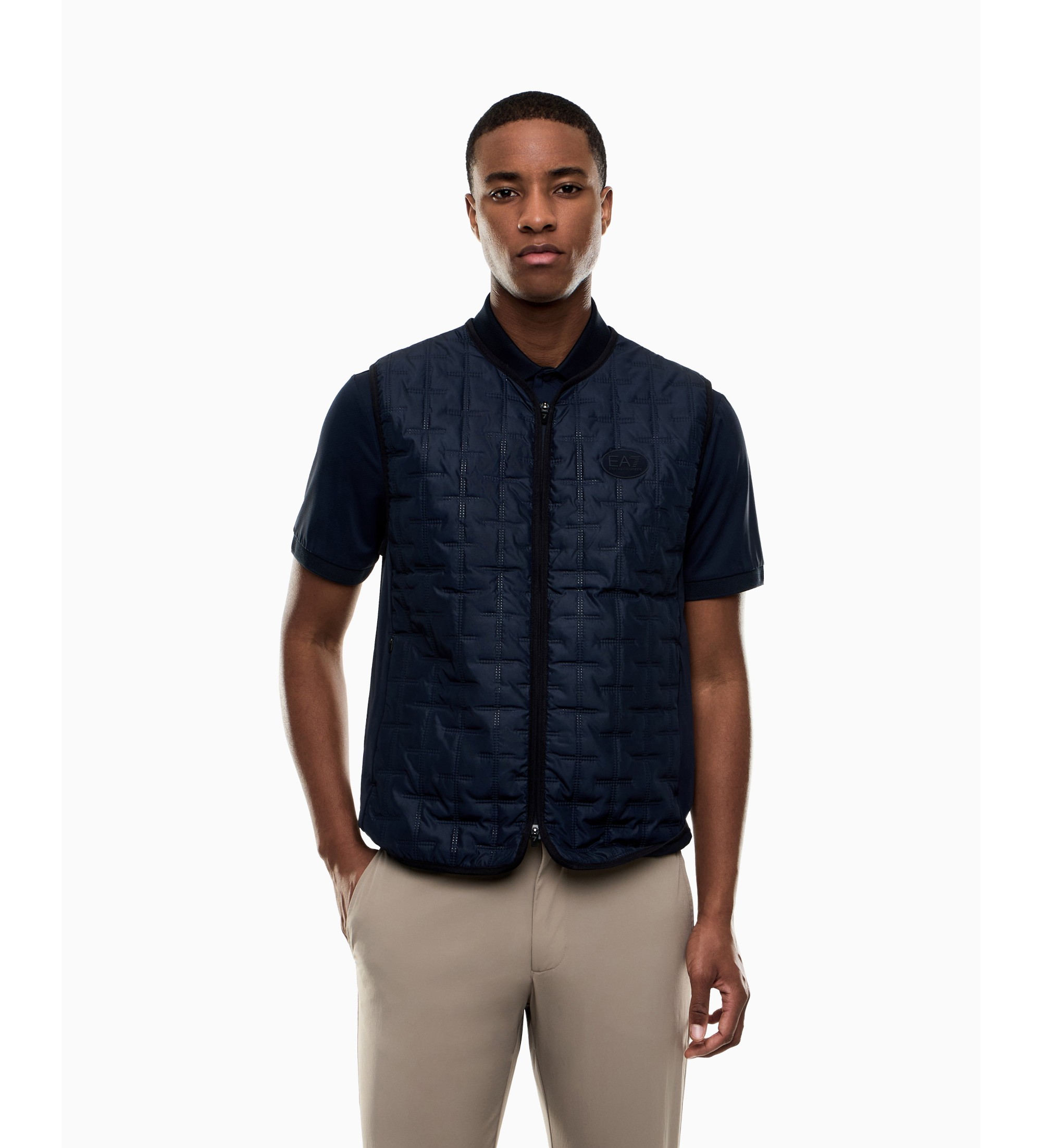 EA7 für Herren. 7M001294_AF21441 Golf Pro Weste Blau (S), Lässig, Polyester, Marine