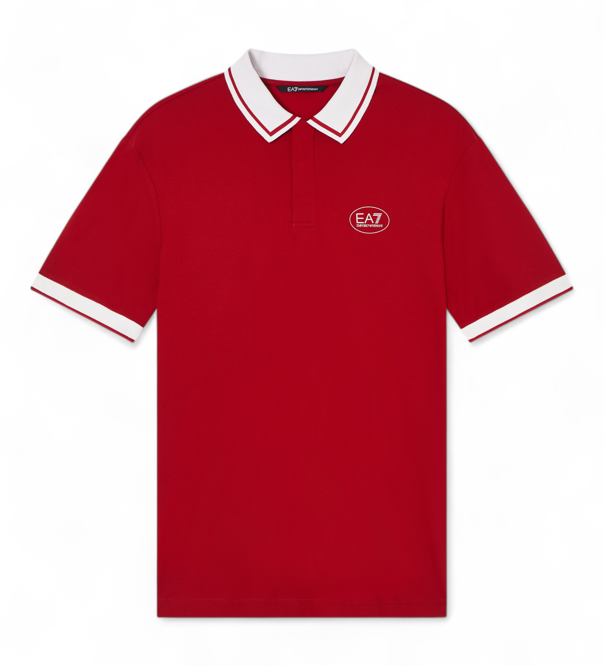 EA7 für Herren. 7M001538_AF13511 Polo Golf Pro rot (L), Lässig, Baumwolle, Kurzarm