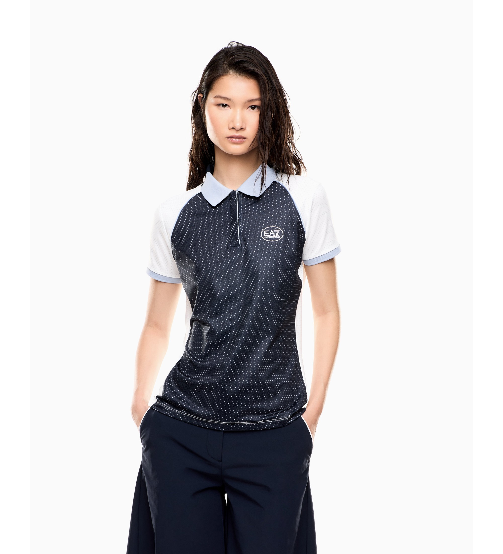 EA7 für Damen. 7W000898_AF21616 Polo Golf Pro navy (XL), Sportlich, Tennis/Padel, Polyester, Kurzarm, Marine