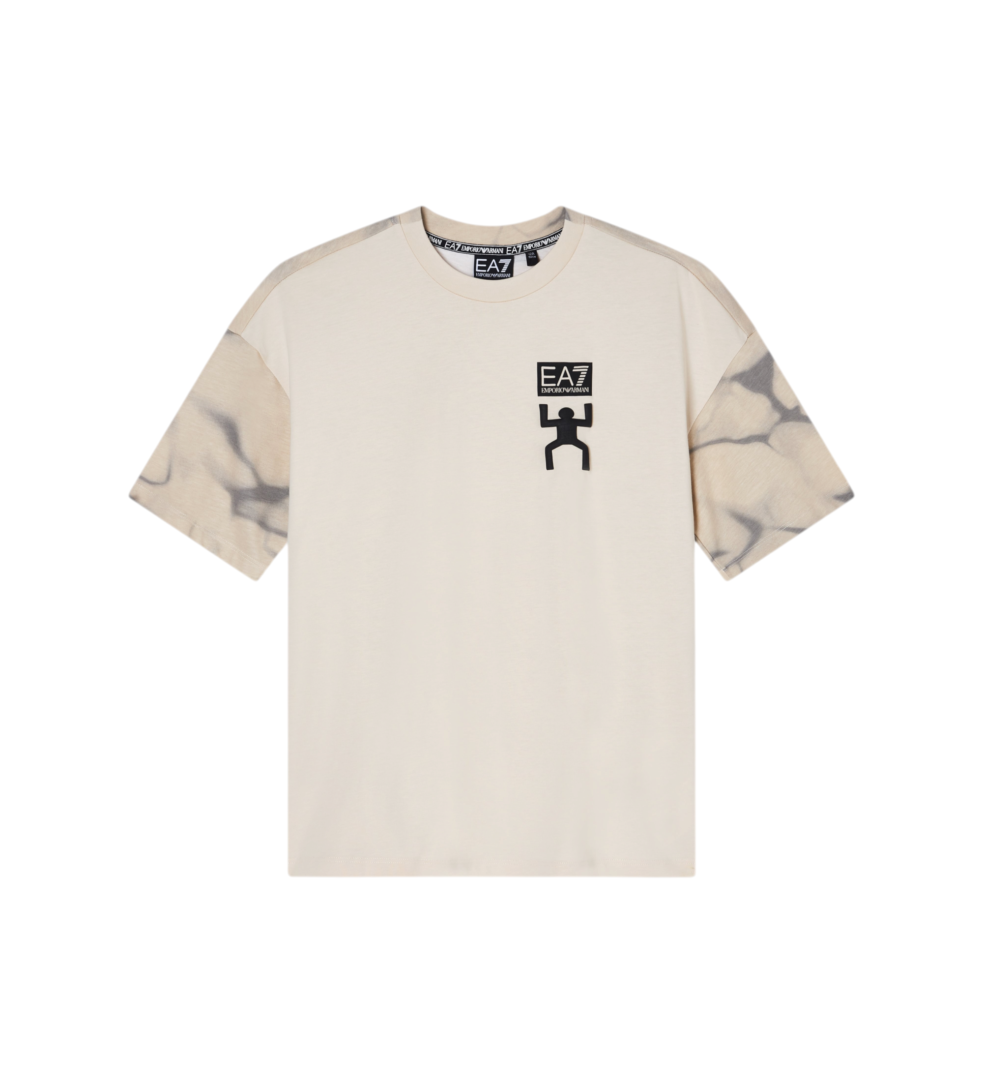 EA7 für Jungen. 7B000283_AF12874 Graphic Series T-Shirt beige (8Años= 130cm), Lässig, Baumwolle, Kurzarm, Kinderbekleidung