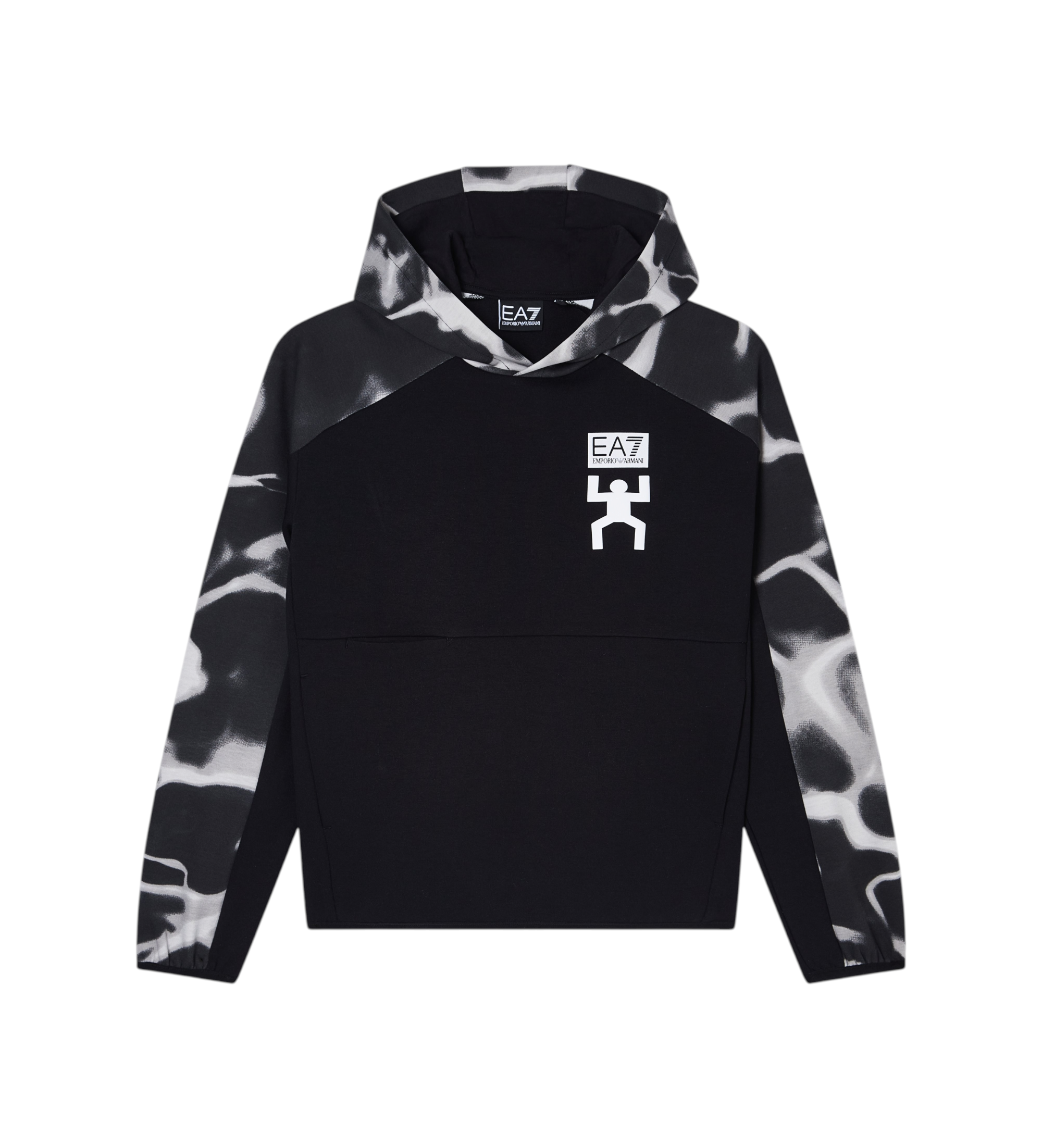 EA7 für Jungen. 7B000284_AF12660 Graphic Series Sweatshirt schwarz (12Años= 154cm), Lässig, Sportlich, Baumwolle, Kinderbekleidung