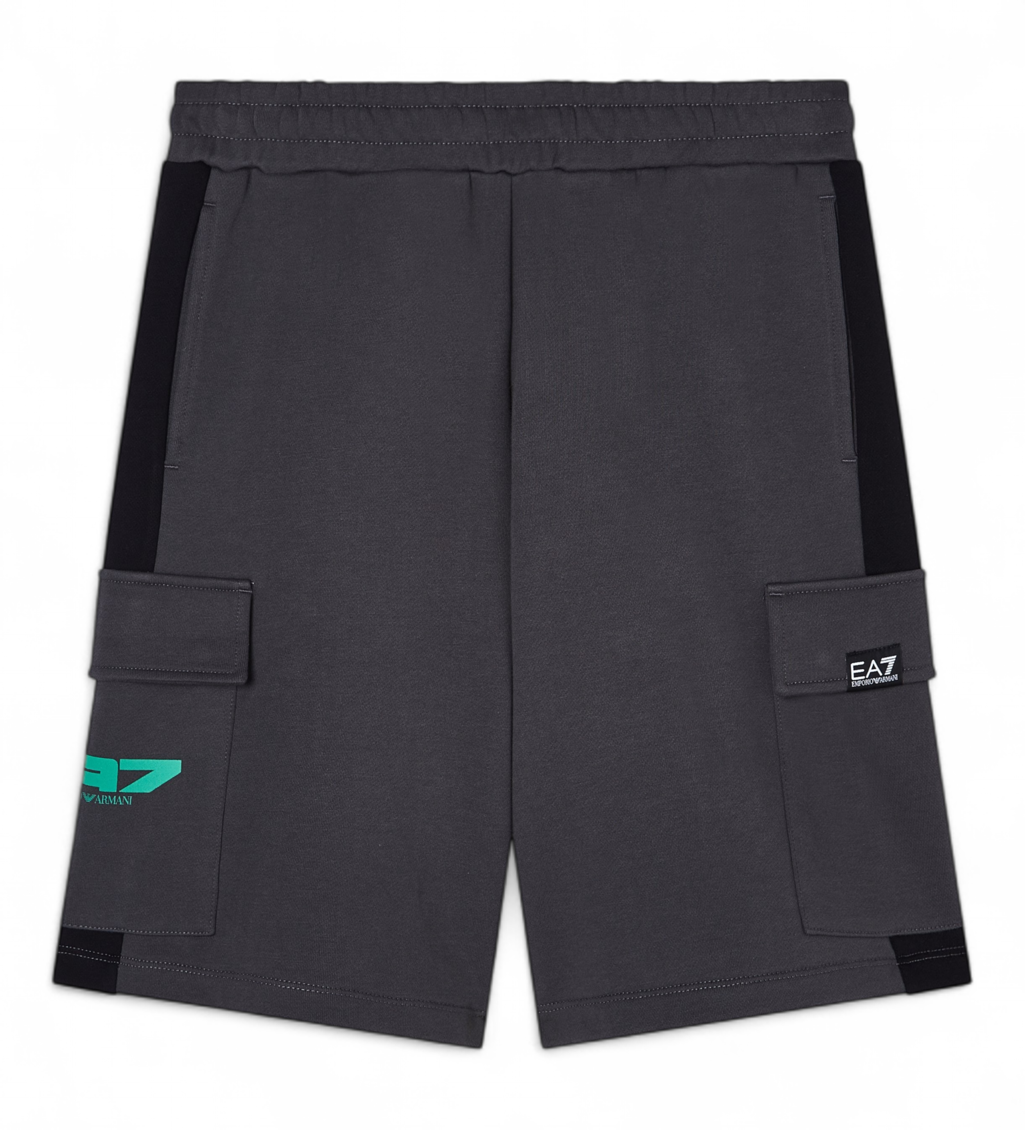 EA7 für Jungen. 7B000289_AF17787 Graphic Series Jungen Shorts Grau (8Años= 130cm), Lässig, Sportlich, Baumwolle, Sportbekleidung, Multisport