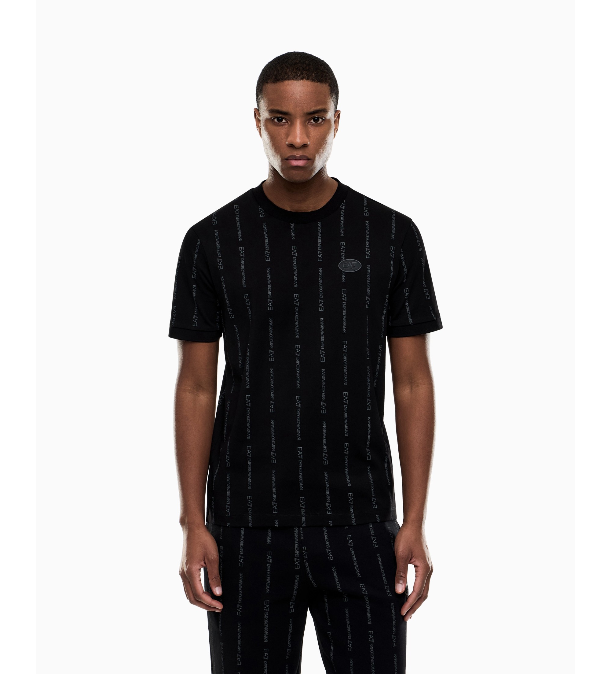 EA7 für Herren. 7M001391_AF12874 Graphic Series T-Shirt schwarz (M), Lässig, Baumwolle, Kurzarm