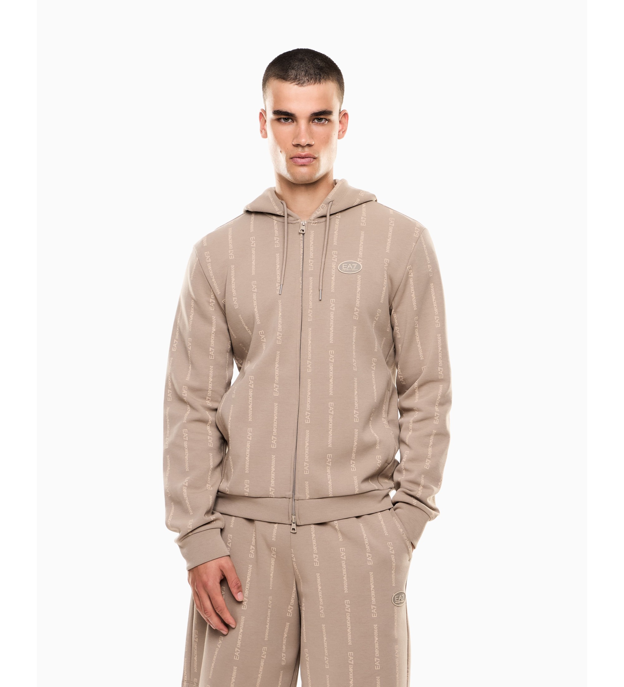 EA7 für Herren. 7M001392_AF12660 Graphic Series Sweatshirt M beige (XXS), Schwarz, Lässig, Sportlich, Baumwolle, Sportbekleidung, Multisport