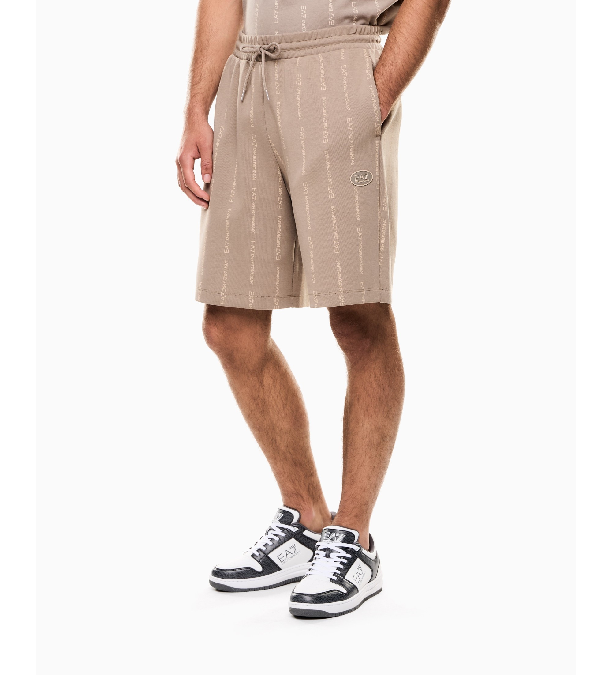 EA7 für Herren. 7M001393_AF12660 Kurze Hose Mezcla Graphic Series beige (L), Lässig, Baumwolle