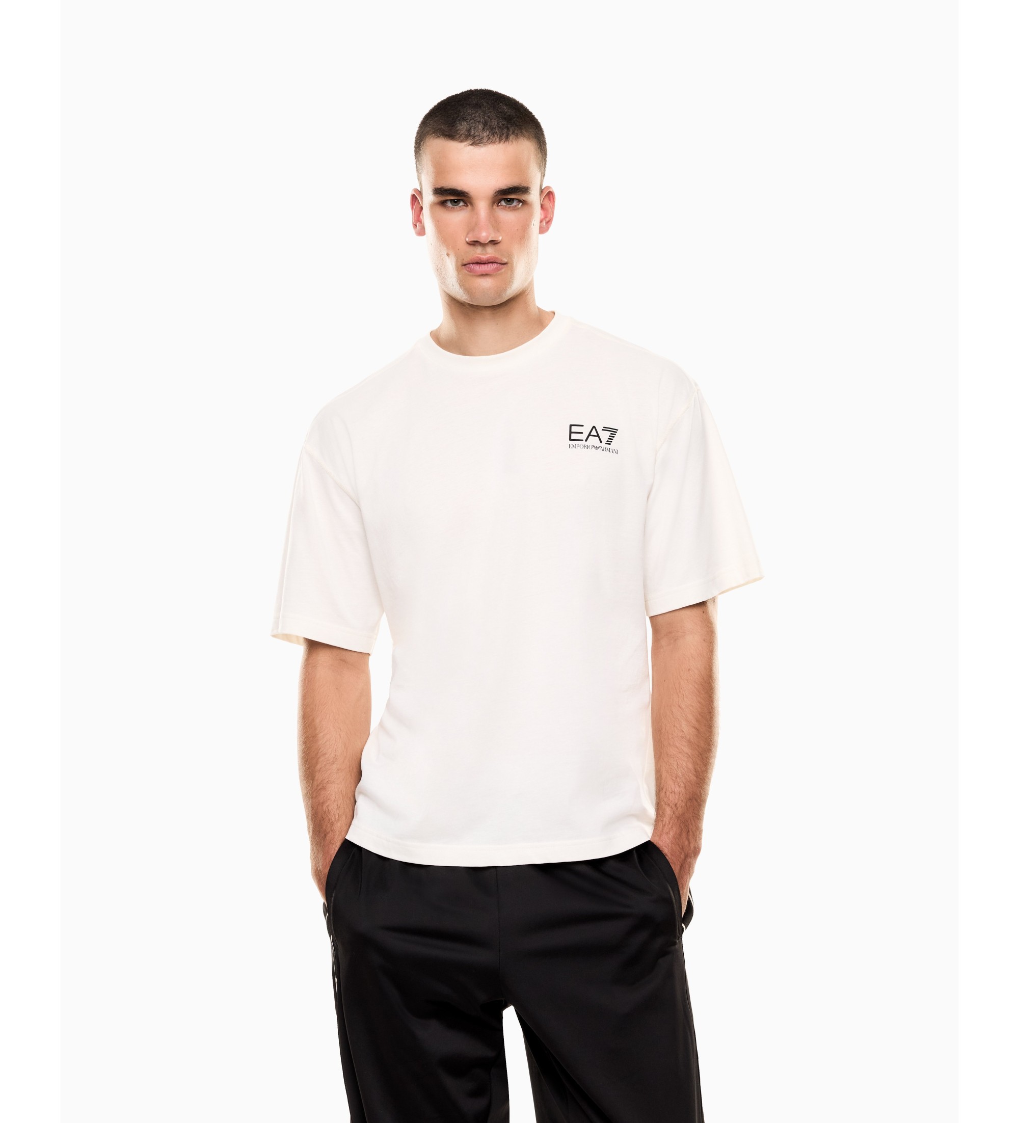 EA7 für Herren. 7M001402_AF22264 T-shirt Modern weiß (M), Lässig, Baumwolle, Kurzarm