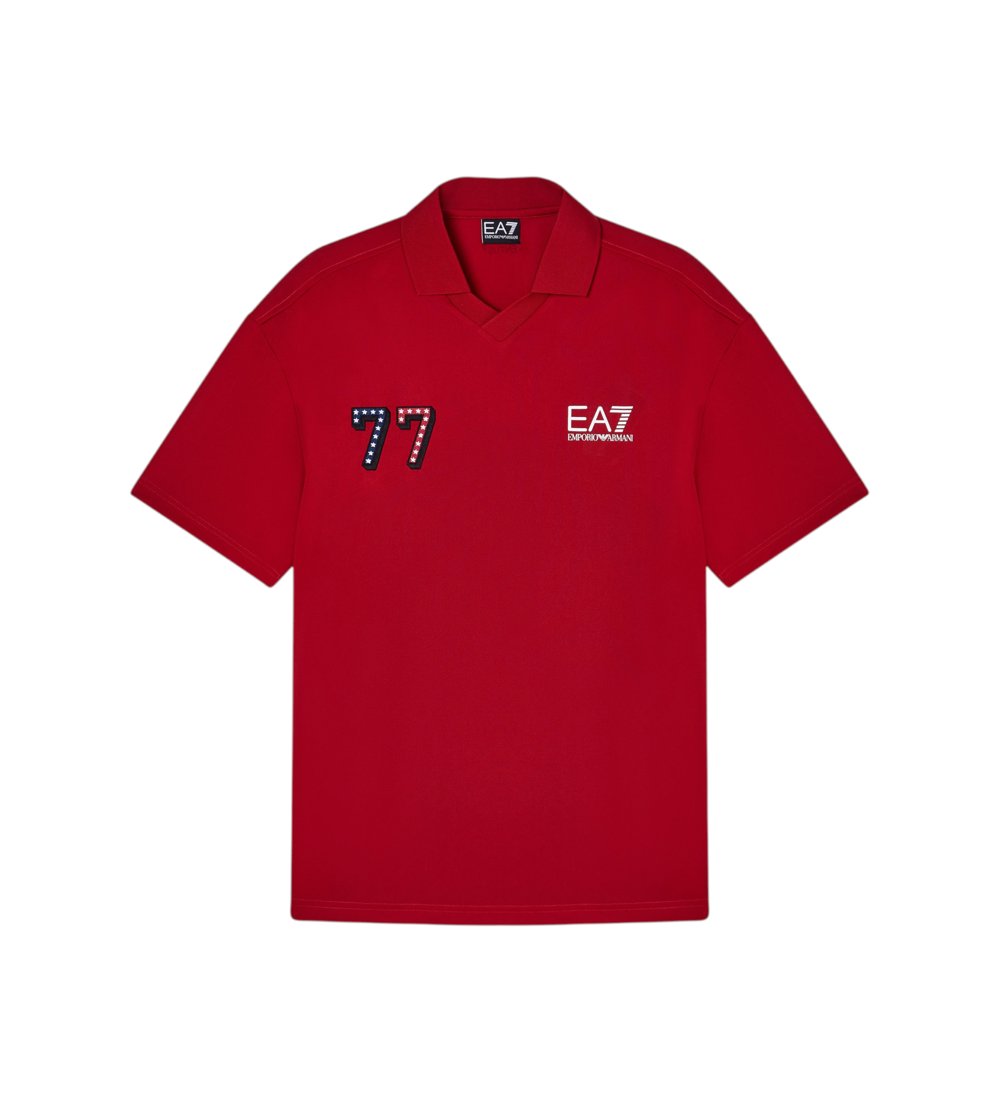 EA7 für Herren. 7M001416_AF13537 Polo Grafik rot (L), Lässig, Sportlich, Multisport, Polyester, Kurzarm