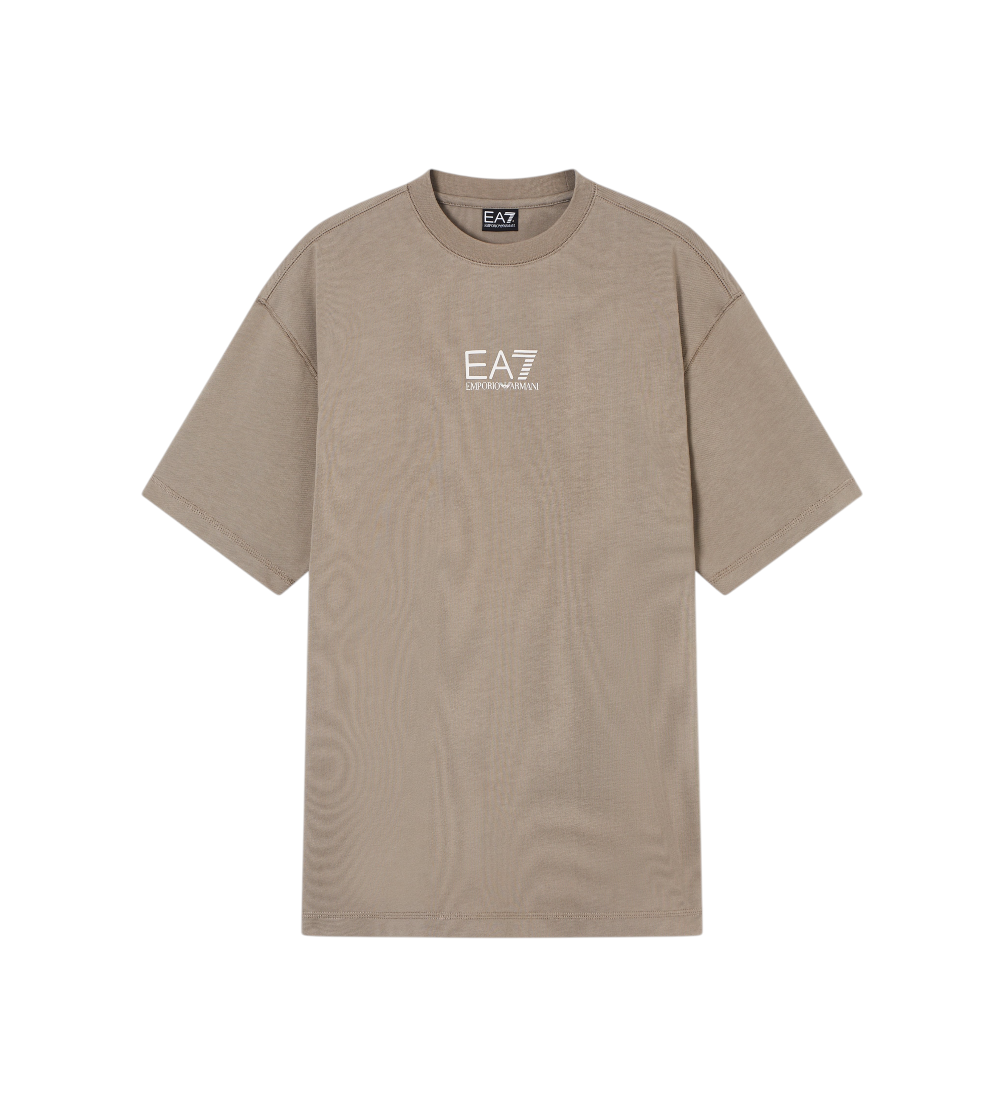 EA7 für Herren. 7X000445_AF16720 Braunes Grafik-T-Shirt (M), Lässig, Baumwolle, Kurzarm