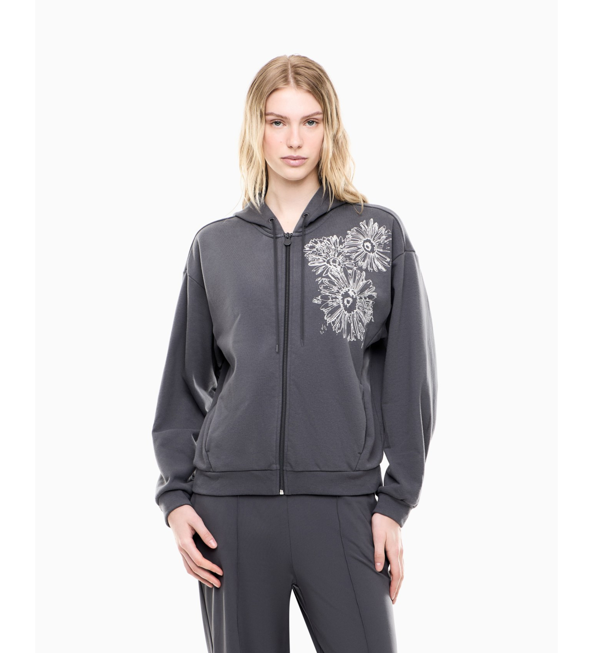 EA7 für Damen. 7W001000_AF20758 Graphic Series Sweatshirt grau (L), Lässig, Baumwolle