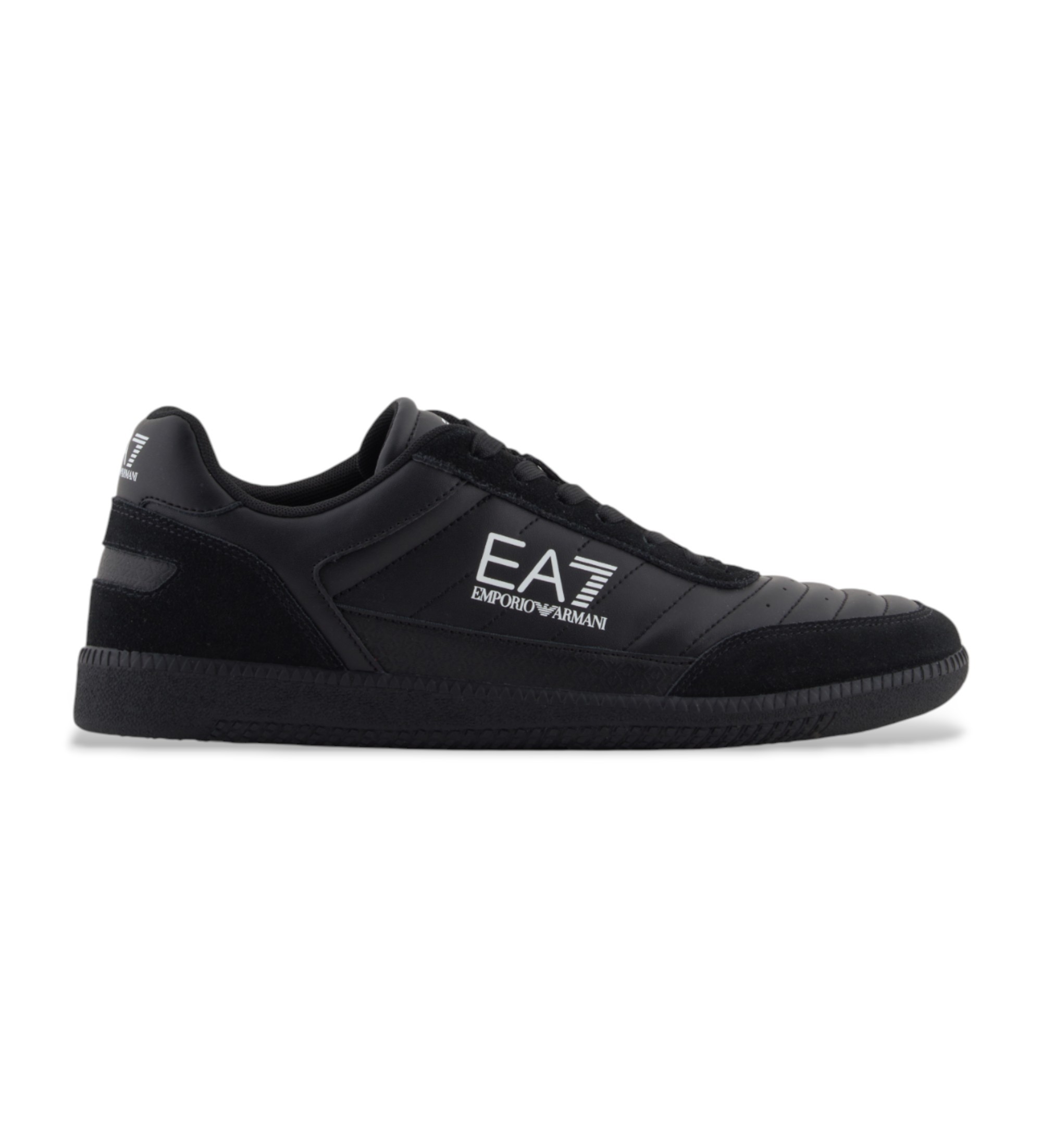 EA7 Unisex. 7X000406_AF19827 Heritage Leder Sneakers schwarz (44), Wohnung, Schnürsenkel, Lässig