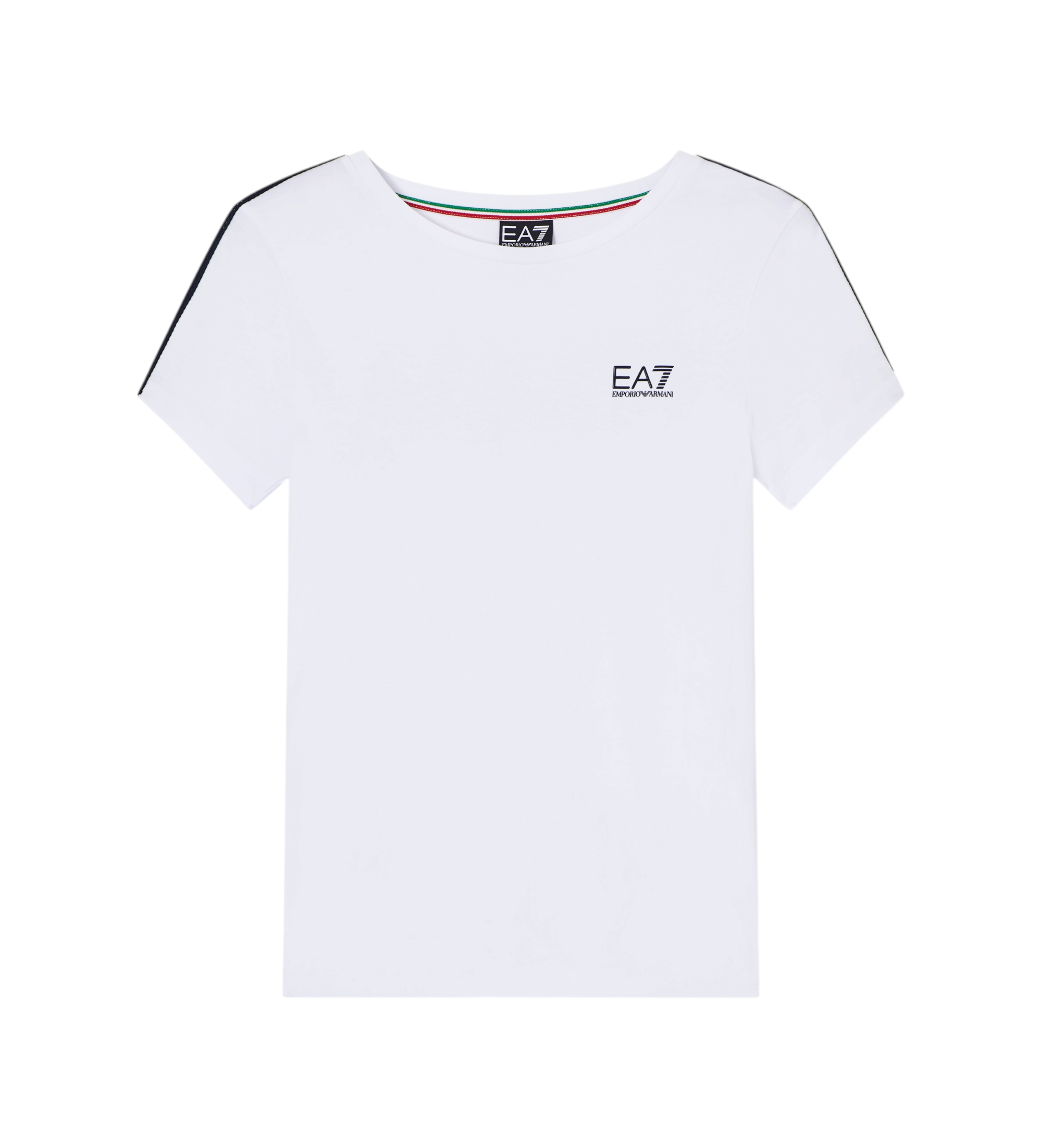 EA7 für Damen. 7W001220_AF12503 T-Shirt Italian Spirit weiß (S), Lässig, Baumwolle, Kurzarm