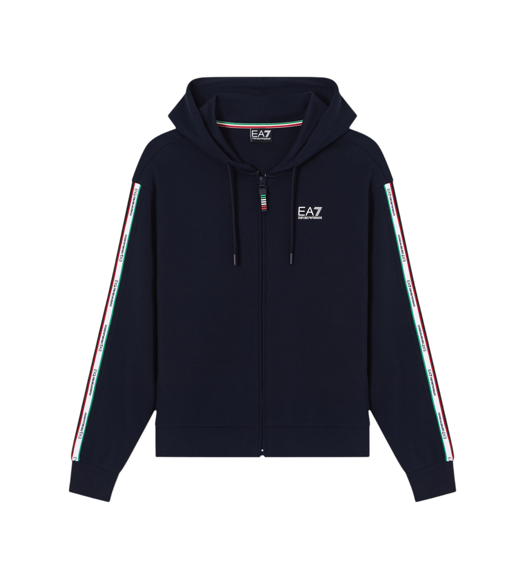 EA7 für Damen. 7W001222_AF12660 Kapuzenpullover Italian Spirit blau (M), Lässig, Baumwolle, Langarm, Marine