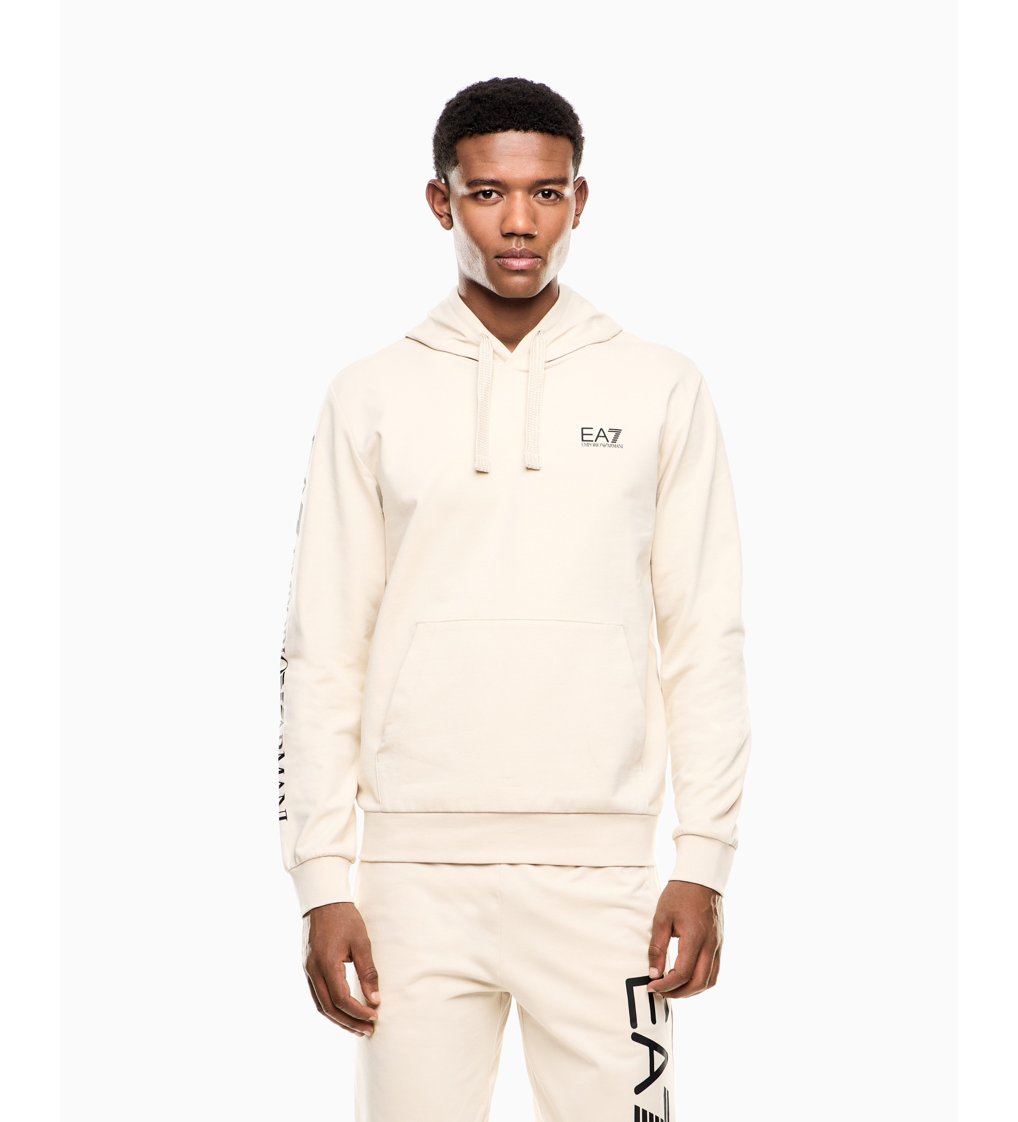 EA7 für Herren. 7M000569_AF13512 Logo Series beige Sweatshirt (S), Lässig, Sportlich, Baumwolle, Sportbekleidung, Multisport, Kurzarm