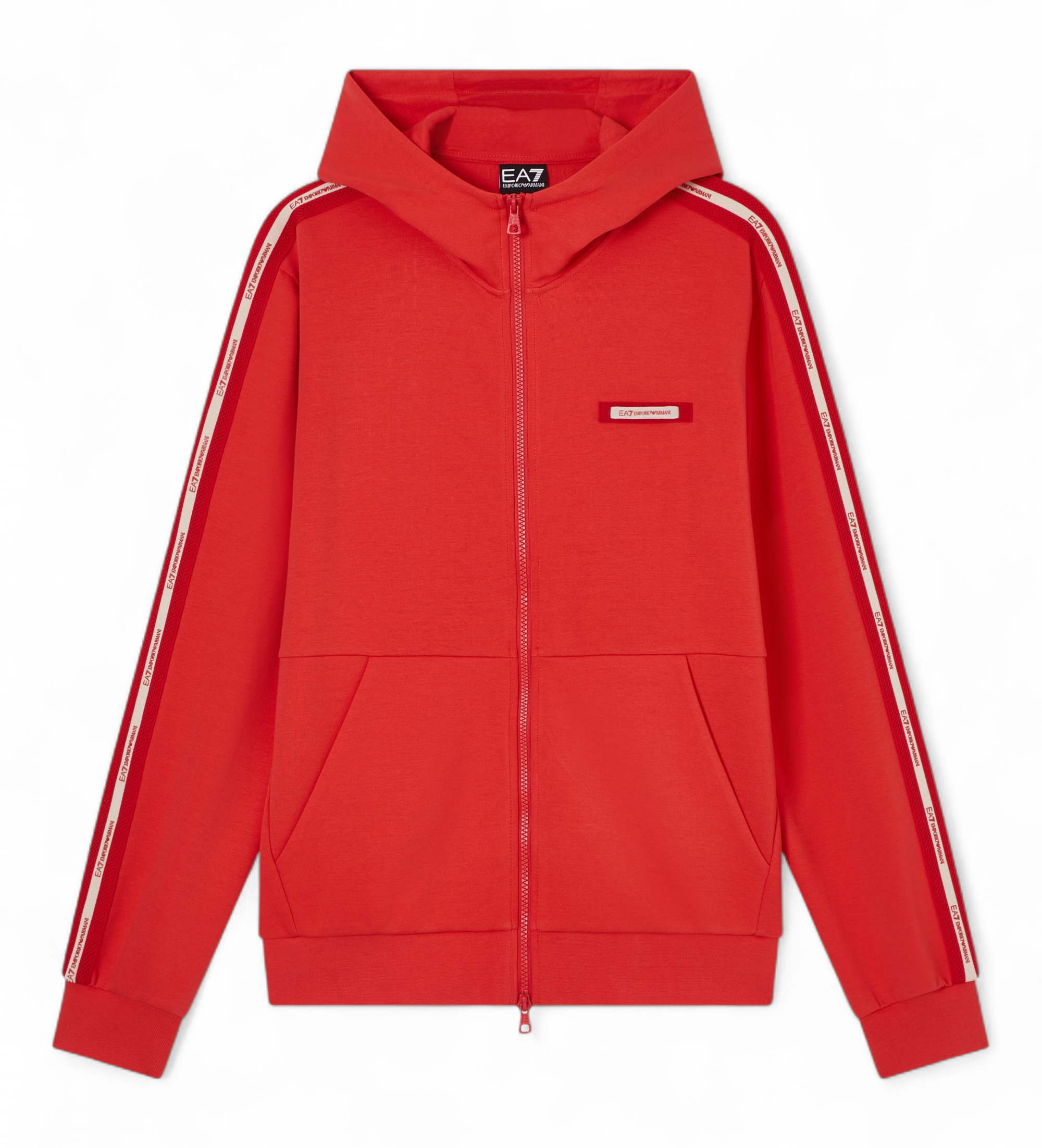 EA7 für Herren. 7M001480_AF12660 Sweatshirt Logo Serie rot (M), Blau, Lässig, Sportlich, Sportbekleidung, Multisport, Polyester, Kurzarm