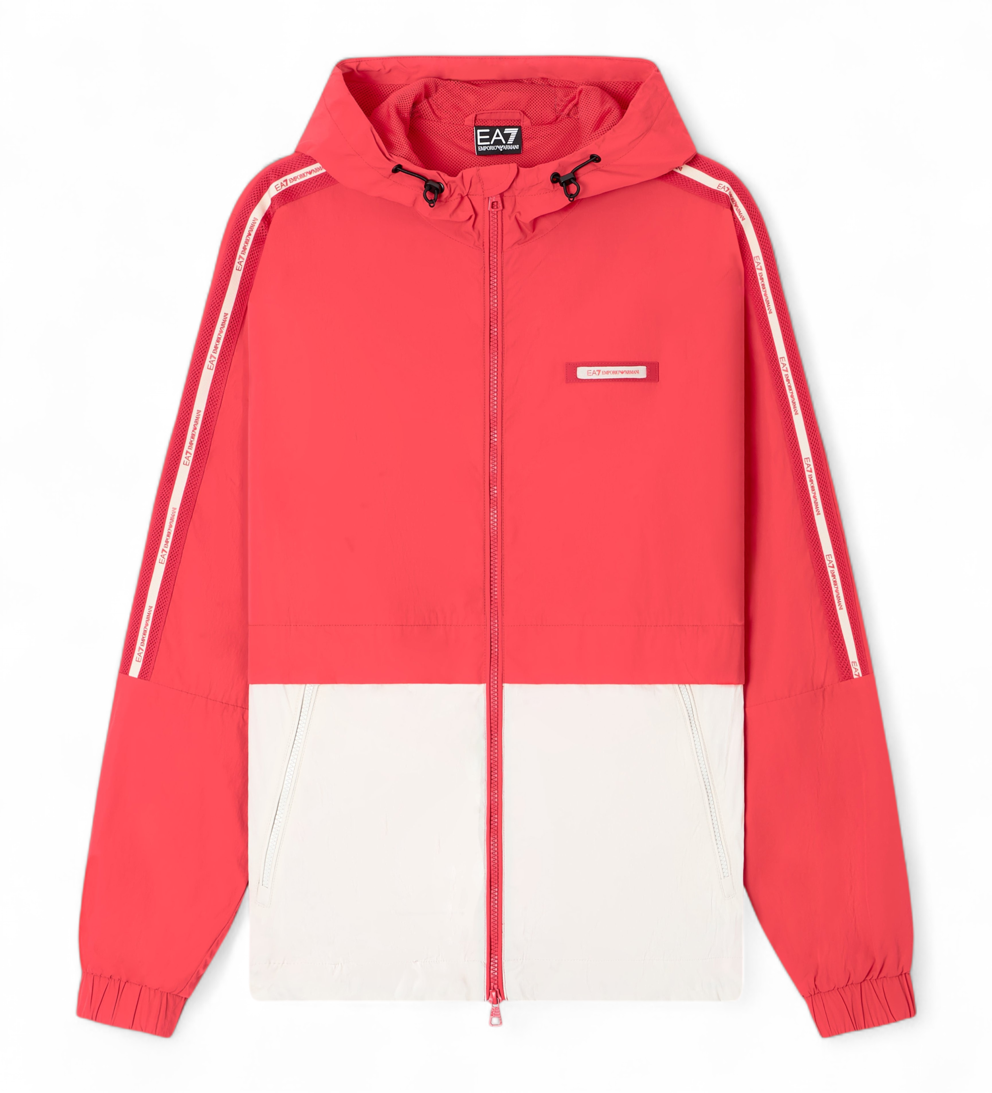 EA7 für Herren. 7M001486_AF13190 Logo Series Jacke M Rot (S), Lässig, Polyester