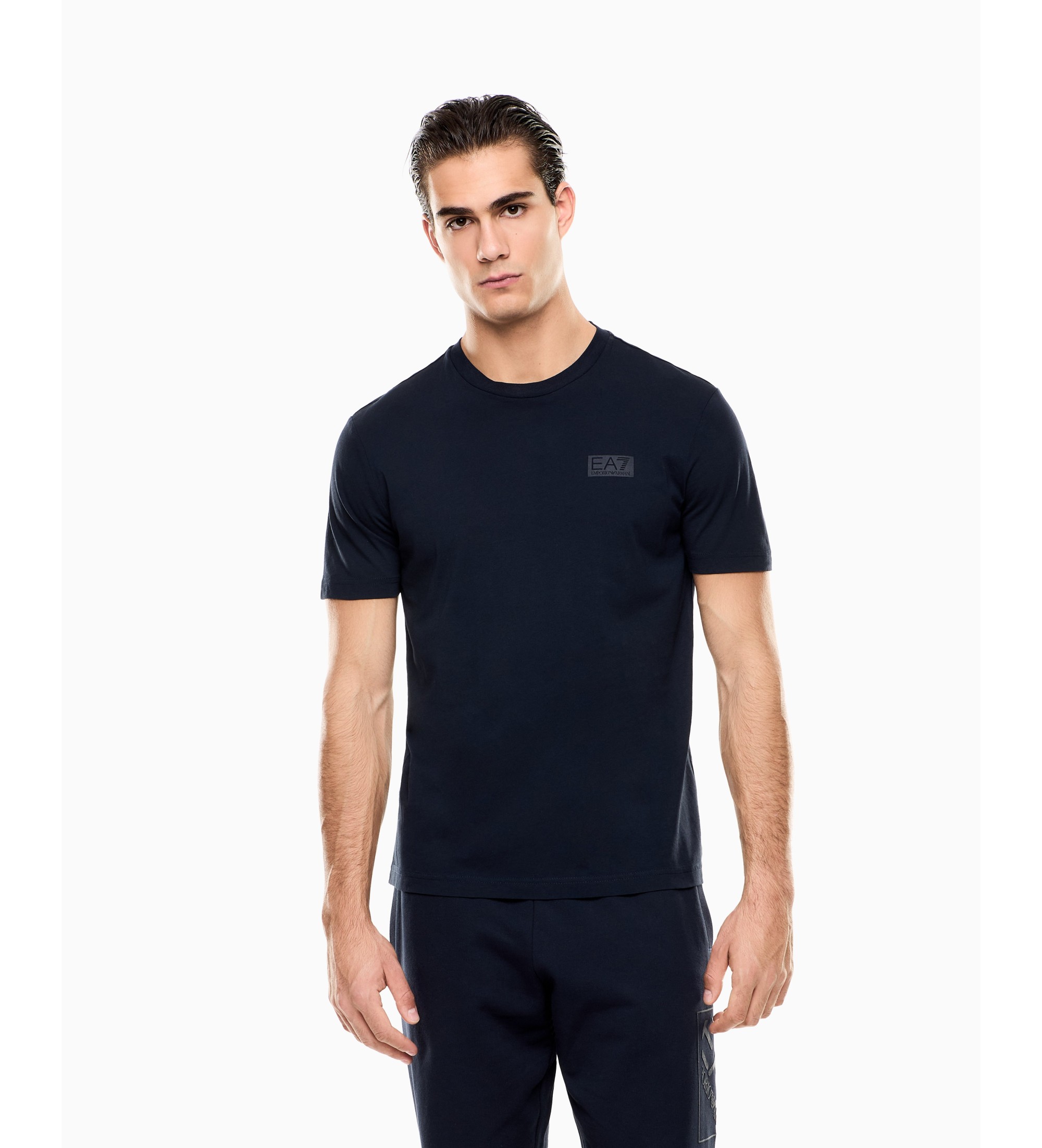 EA7 für Herren. 7M001487_AF17789 T-shirt LOGO SERIES blau (L), Weiß, Lässig, Baumwolle, Kurzarm