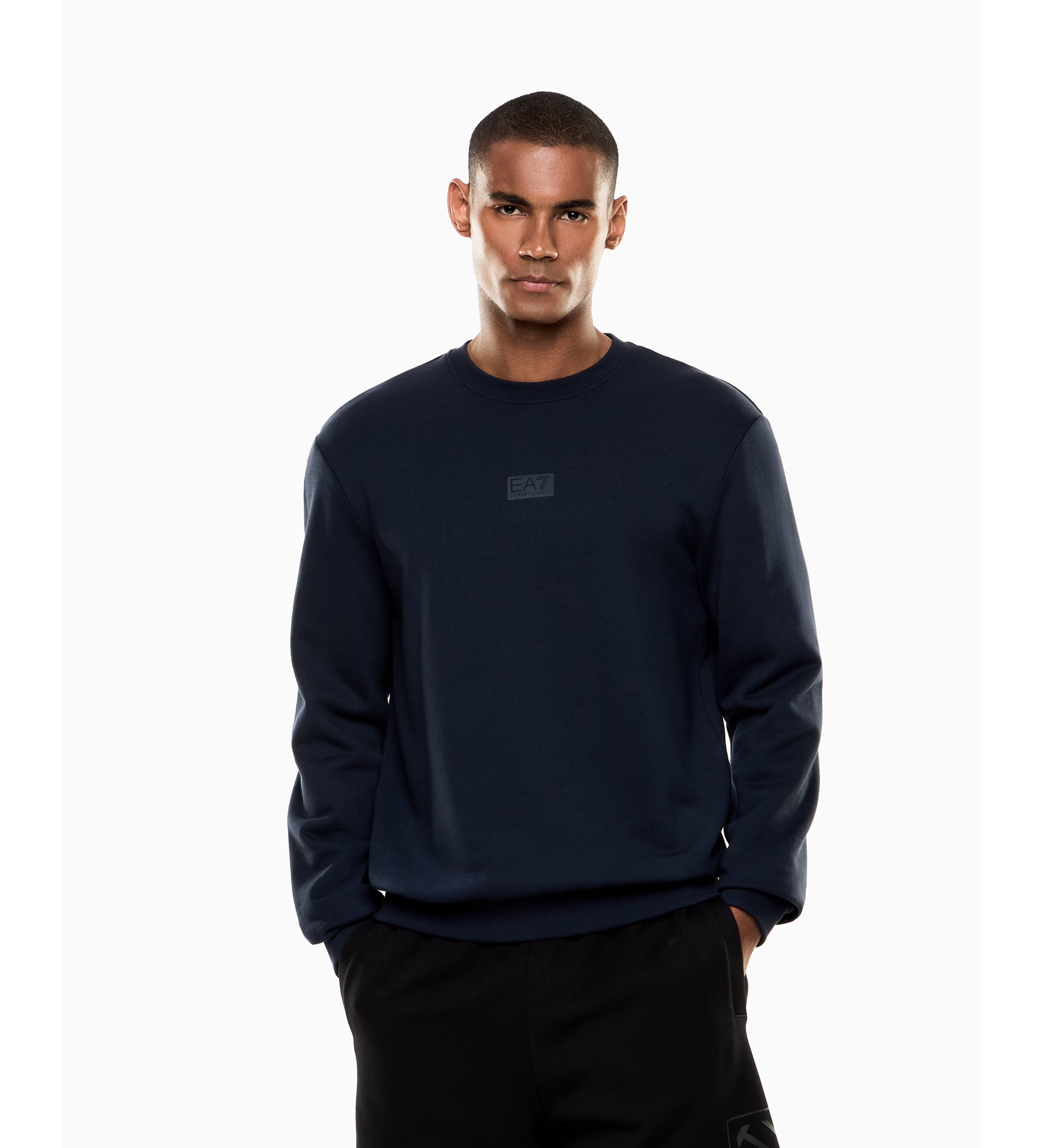 EA7 für Herren. 7M001489_AF17787 Sweatshirt Logo Serie arino (3XL), Blau, Lässig, Sportlich, Baumwolle, Sportbekleidung, Multisport, Langarm