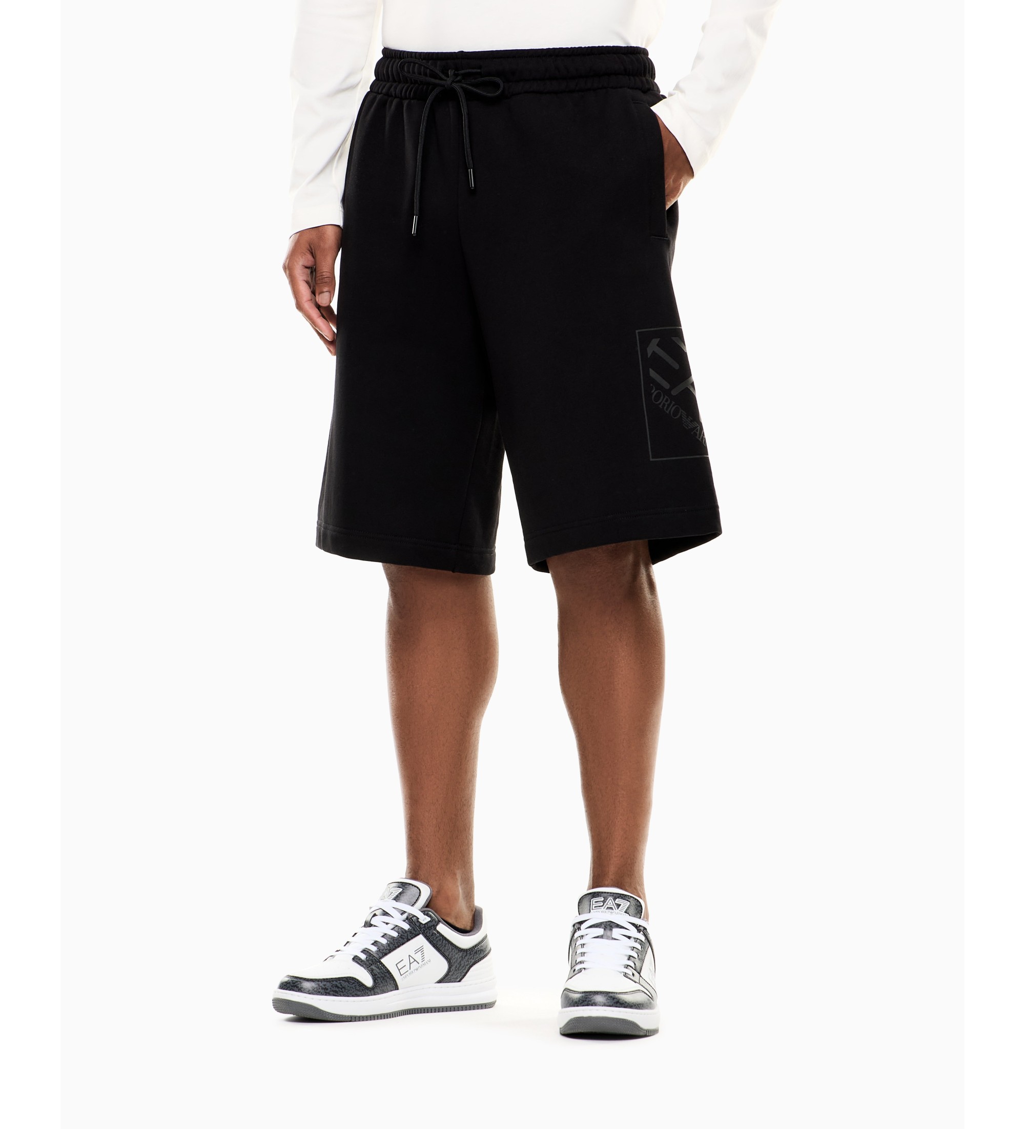 EA7 für Herren. 7M001491_AF17787 Shorts Logo Serie M schwarz (XL), Sportlich, Baumwolle, Laufen, Sportbekleidung, Klassisch, Multisport