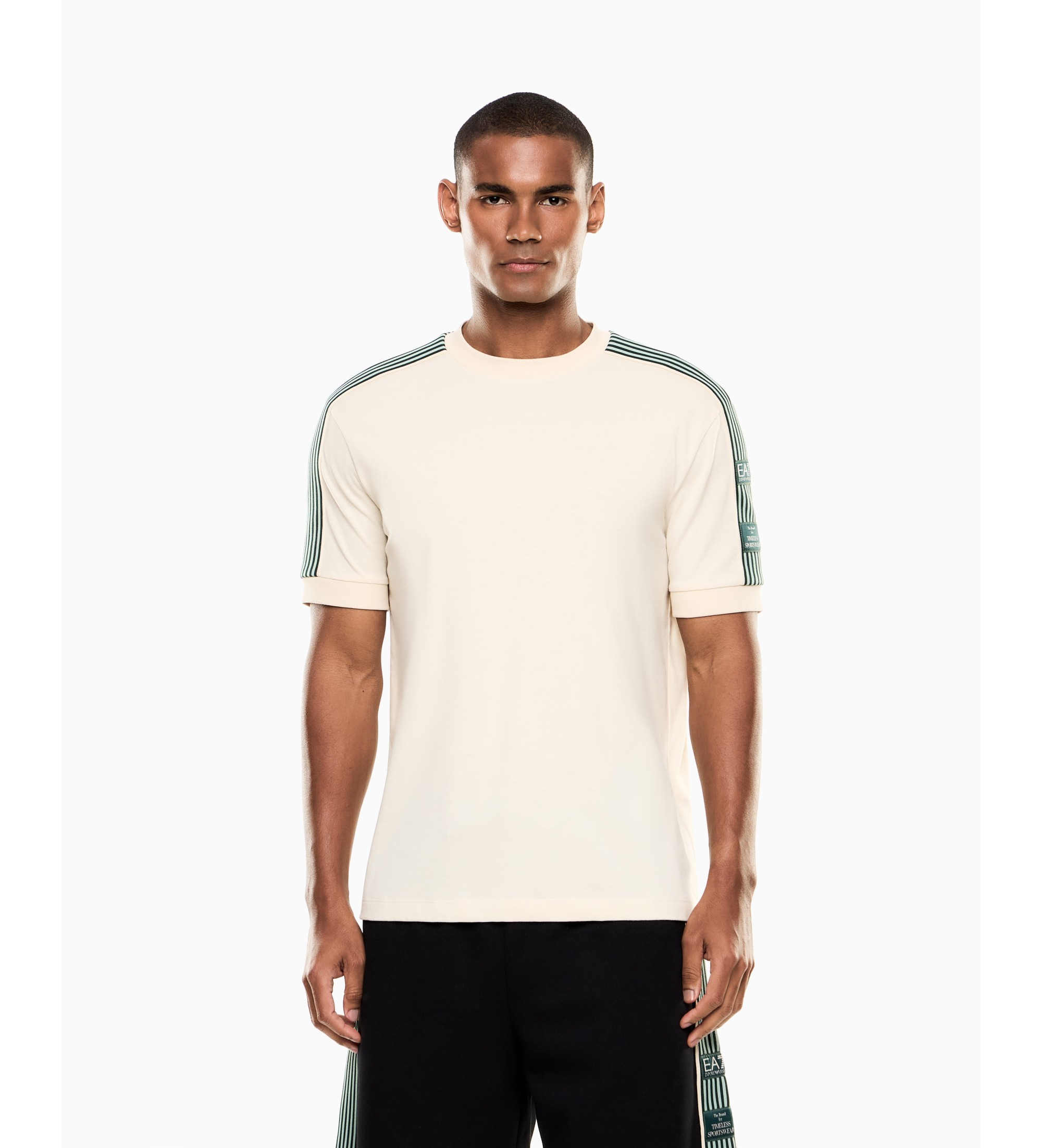 EA7 für Herren. 7M001507_AF16548 T-Shirt Logo Tone Series beige (L), Lässig, Baumwolle, Kurzarm