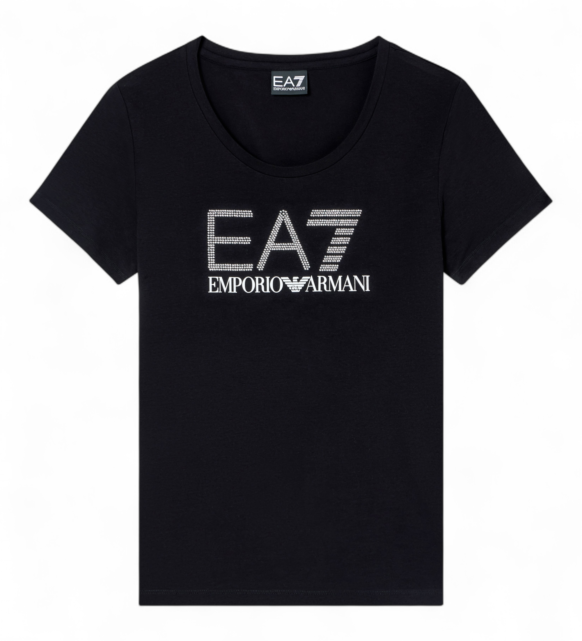 EA7 für Damen. 7W000536_AF10373 Logo Series T-shirt schwarz (M), Weiß, Lässig, Baumwolle, Kurzarm