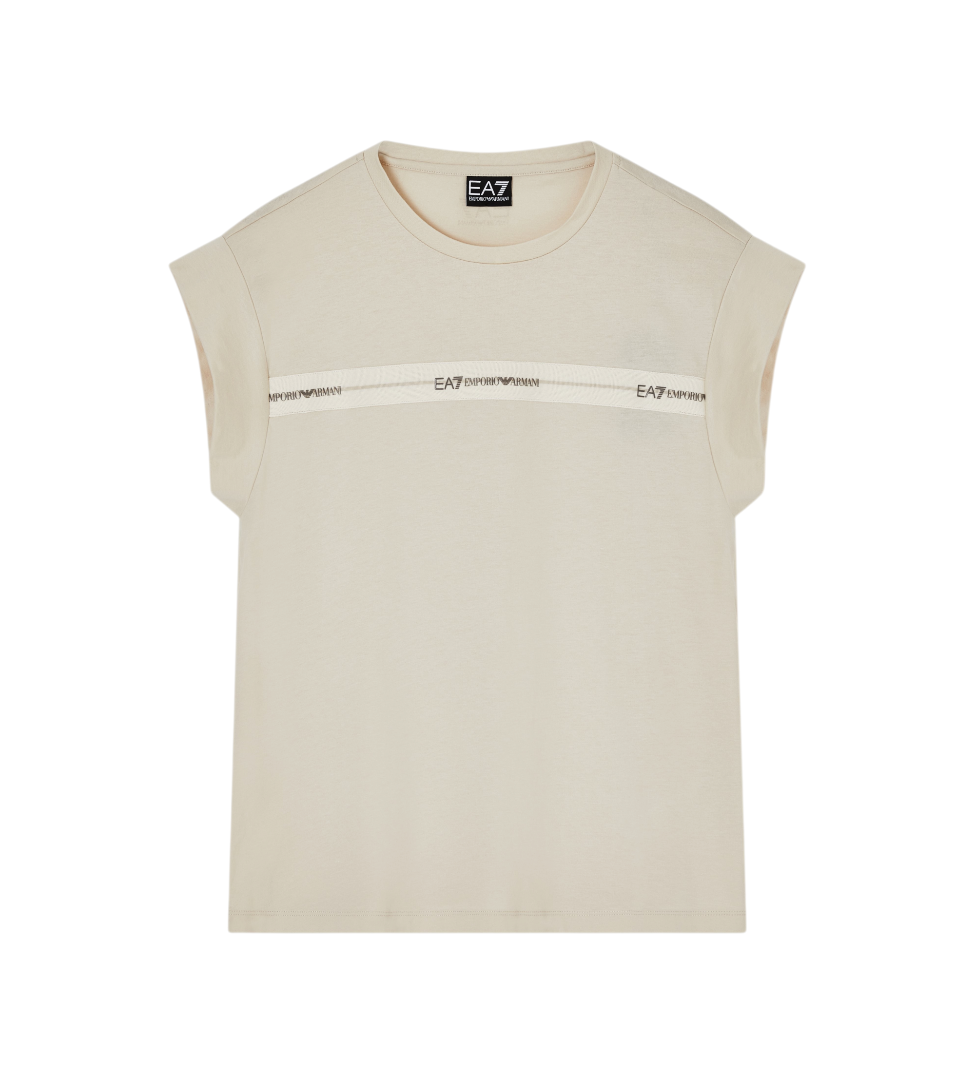 EA7 für Damen. 7W000958_AF12503 T-Shirt Logo beige (M), Lässig, Baumwolle, Ärmellos / Hosenträger