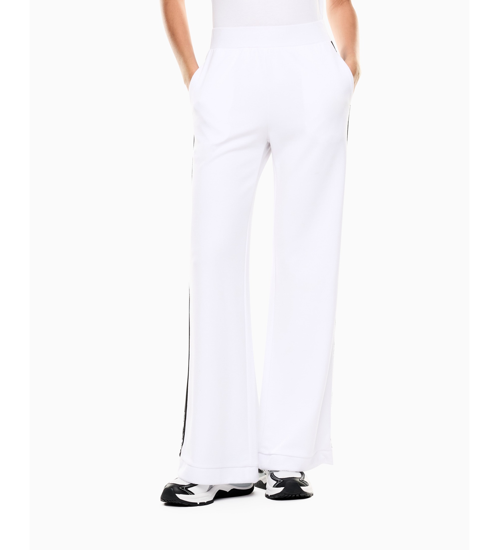 EA7 für Damen. 7W000961_AF12501 Hose Logo Series weiß (M), Lässig, Recyceltes Polyester