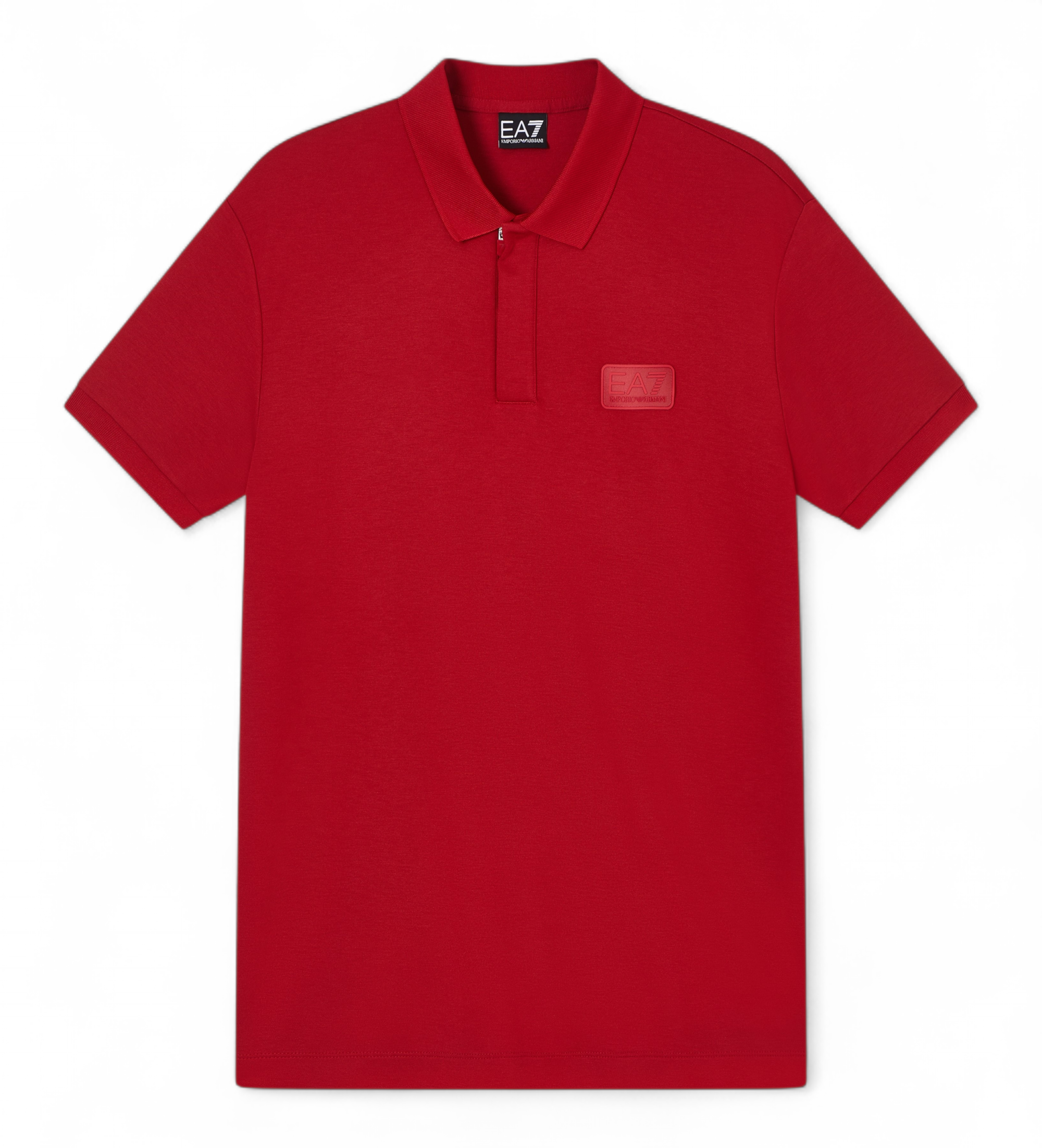 EA7 für Herren. 7M001360_AF13862 Polo Lux Identity rot (M), Lässig, Leinen, Kurzarm