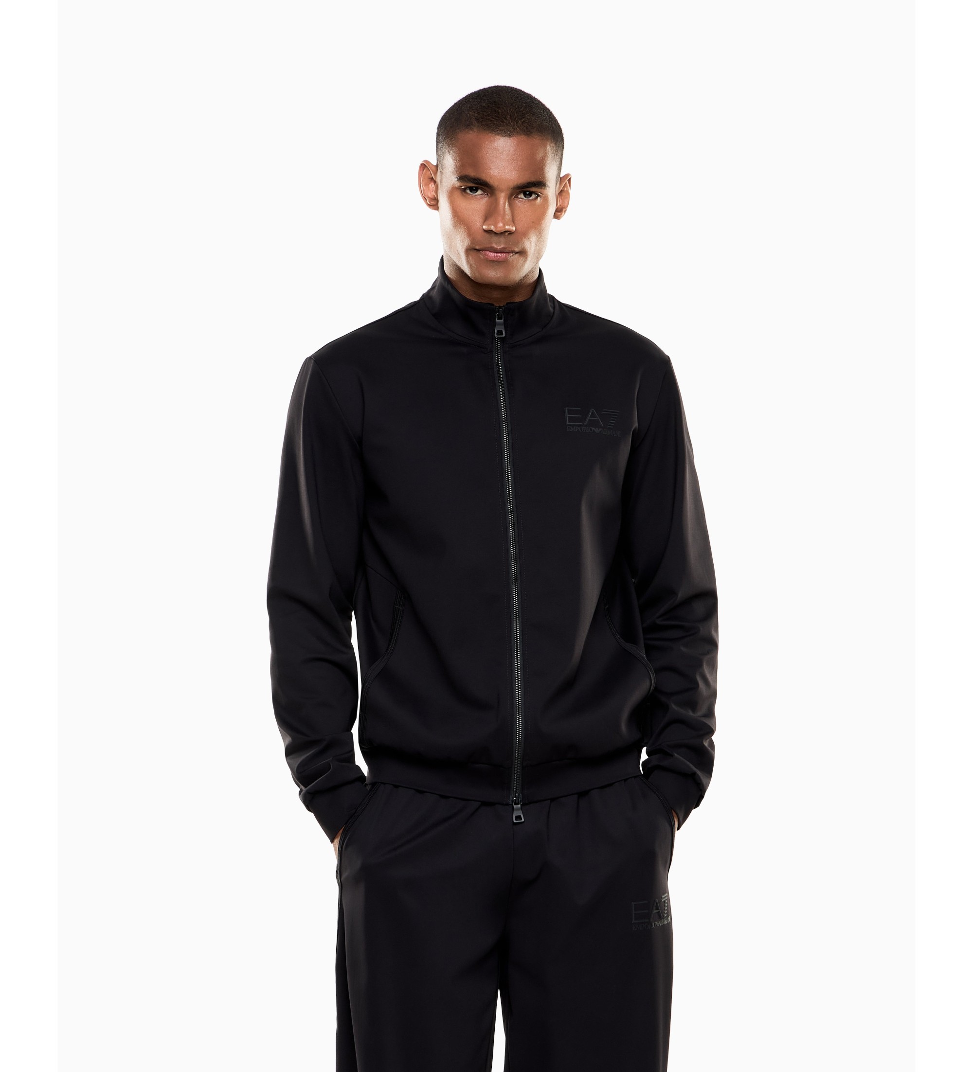 EA7 für Herren. 7M001364_AF17160 Lux Identity M Jacke Schwarz (L), Lässig, Polyamid
