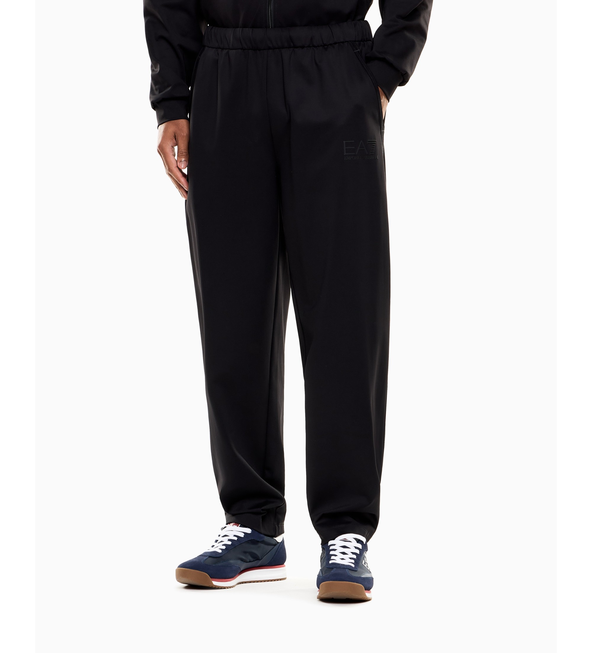 EA7 für Herren. 7M001368_AF17160 Lux Identity-Hose Schwarz (S), Lässig, Sportlich, Sportbekleidung, Multisport, Polyester