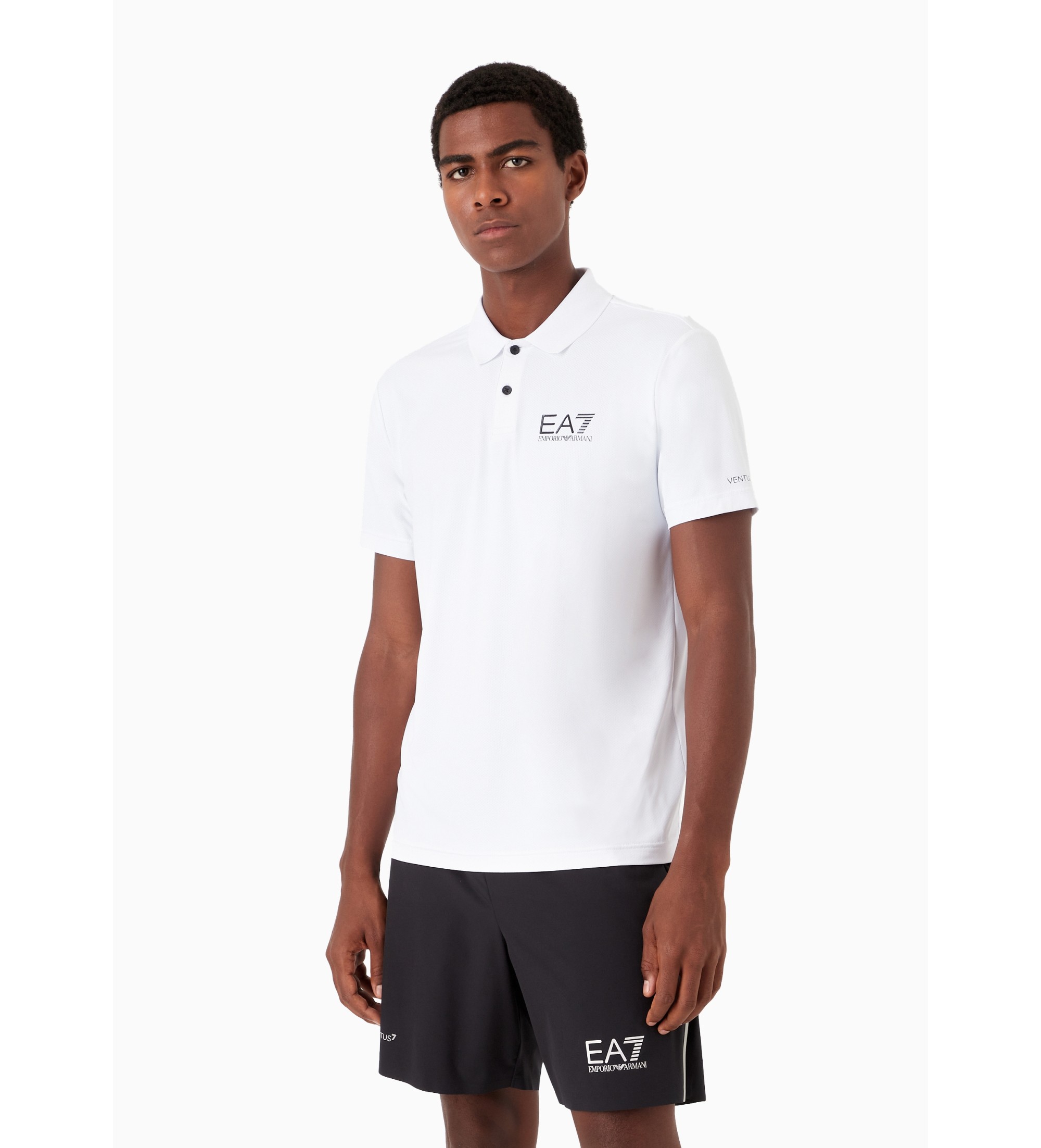 EA7 für Herren. 8NPF23_PJEMZ Polo Sport Ventus 7 weiß (3XL), Lässig, Sportlich, Polyester, Kurzarm