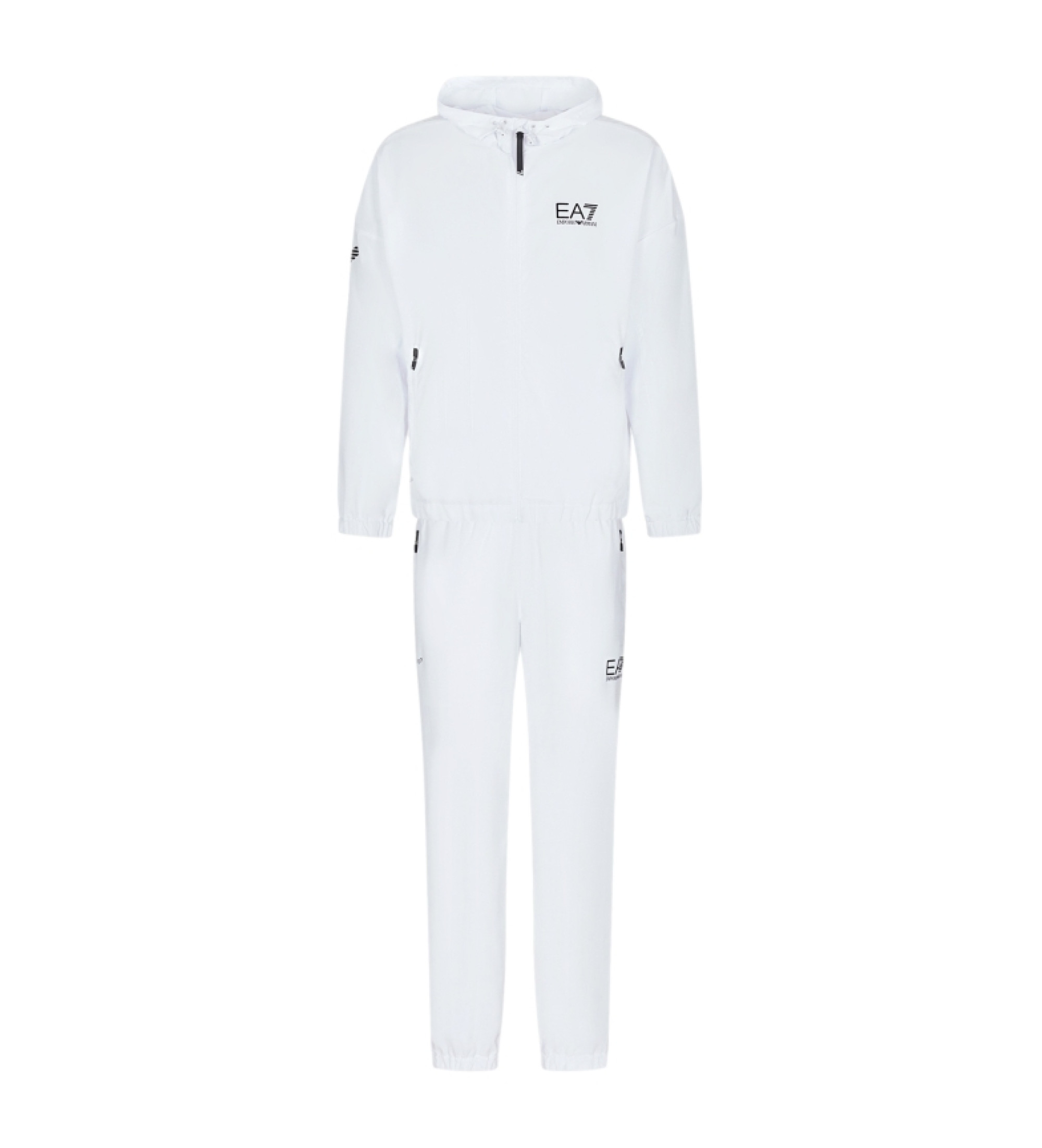 EA7 für Herren. 8NPV08_PN4HZ Tennis Pro Trainingsanzug weiß (L), Sportlich, Tennis/Padel, Multisport, Polyester, Langarm