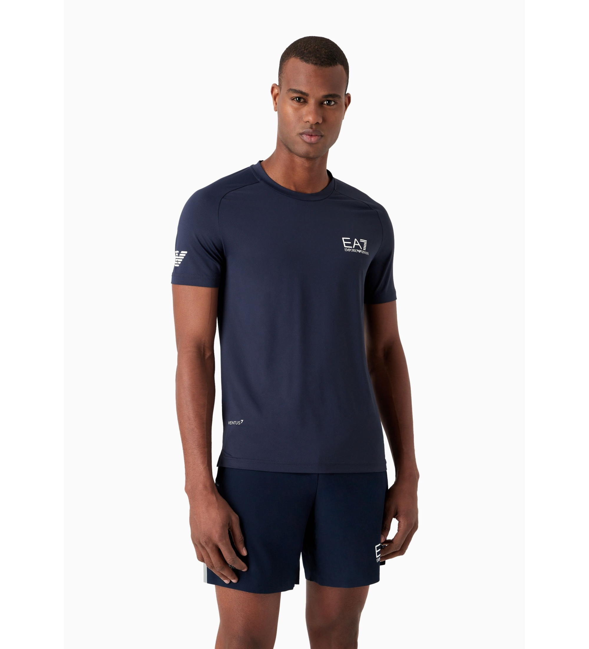 EA7 für Herren. 8NPT22_PJEMZ Tennis Pro Navy T-Shirt (XXS), Lässig, Sportlich, Multisport, Polyamid, Kurzarm, Marine