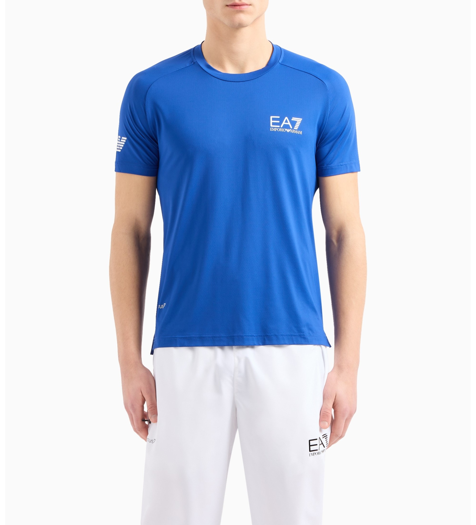 EA7 für Herren. 8NPT22_PJEMZ Tennis Ventus7 T-Shirt blau (XS), Sportlich, Tennis/Padel, Multisport, Polyamid, Kurzarm