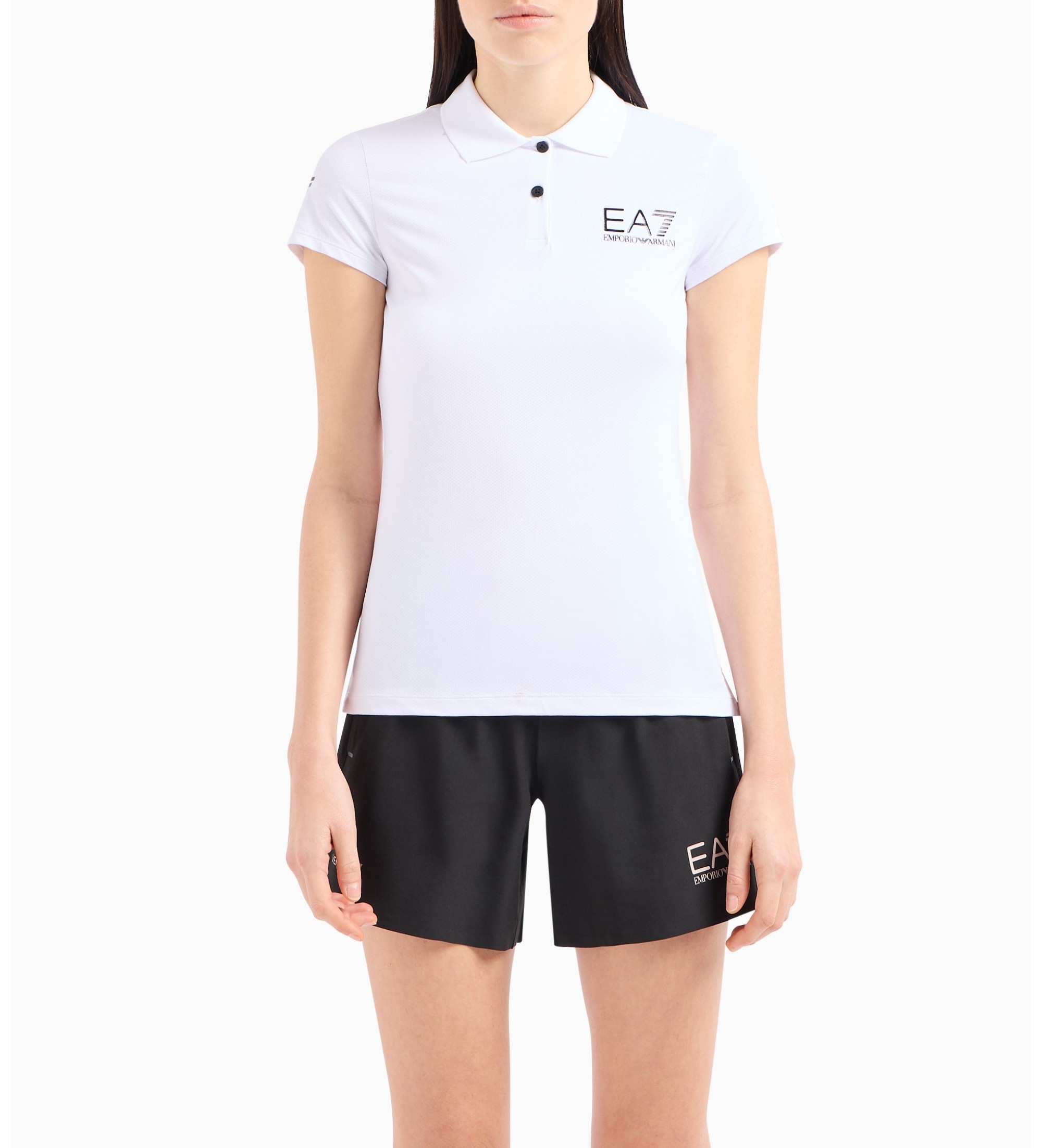 EA7 für Damen. 8NTF70_TJEMZ Polo Sport Ventus7 weiß (L), Sportlich, Multisport, Polyamid, Kurzarm
