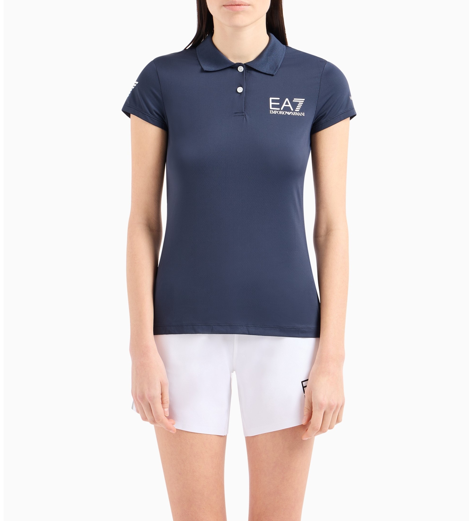 EA7 für Damen. 8NTF70_TJEMZ Polo Sport Ventus7 navy (L), Sportlich, Multisport, Polyamid, Kurzarm, Marine