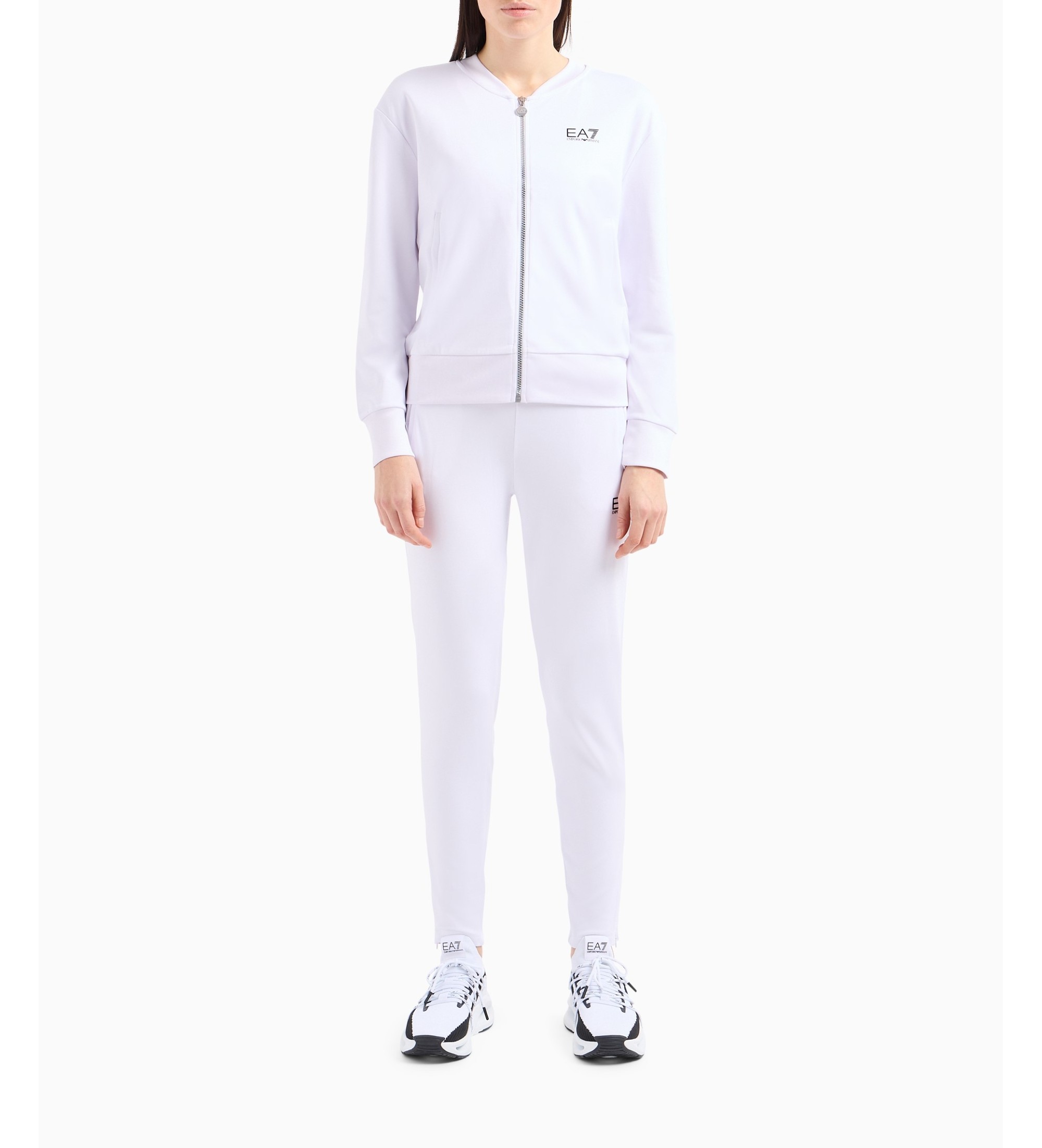 EA7 für Damen. 8NTV60_TJFQZ Trainingsanzug Ventus7 weiß (L), Lässig, Polyester, Langarm