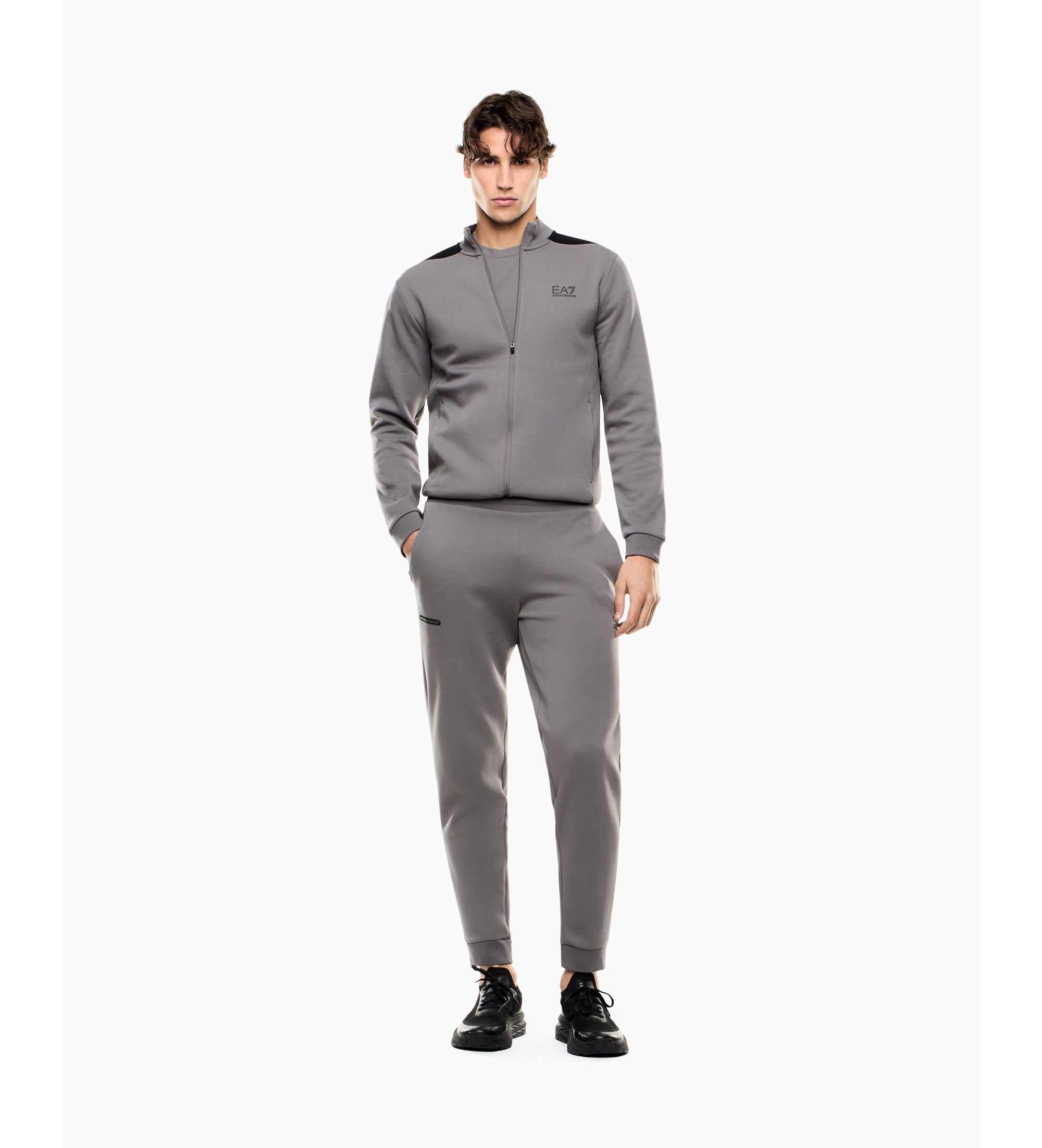 EA7 für Herren. 7M001601_AF20845 Ventus Natur-Set Grau (S), Lässig, Sportlich, Baumwolle, Sportbekleidung, Multisport, Langarm