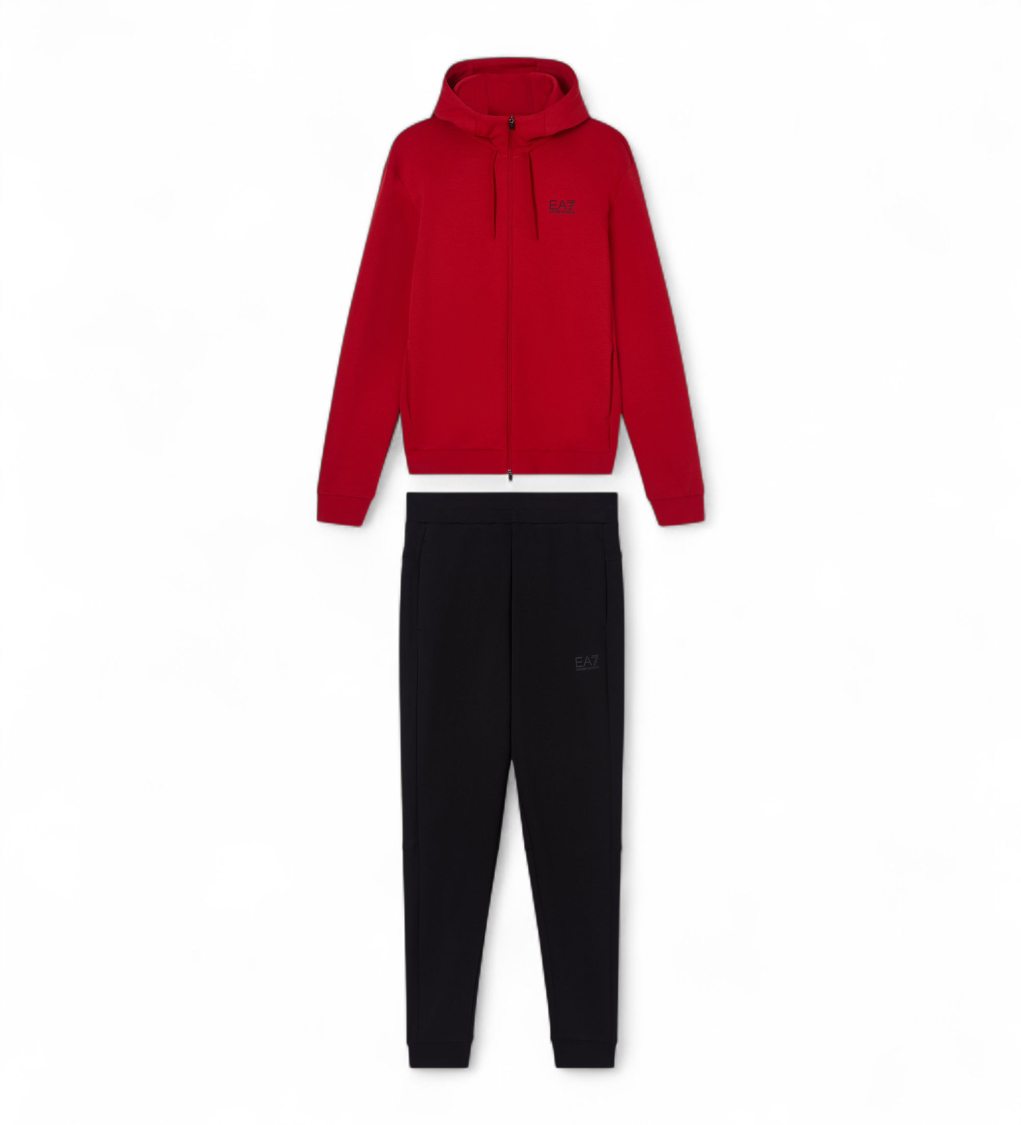 EA7 für Herren. 7M001602_AF20845 Ventus Natural Set Rot/Schwarz (L), Weiß, Lässig, Sportlich, Baumwolle, Sportbekleidung, Multisport, Langar